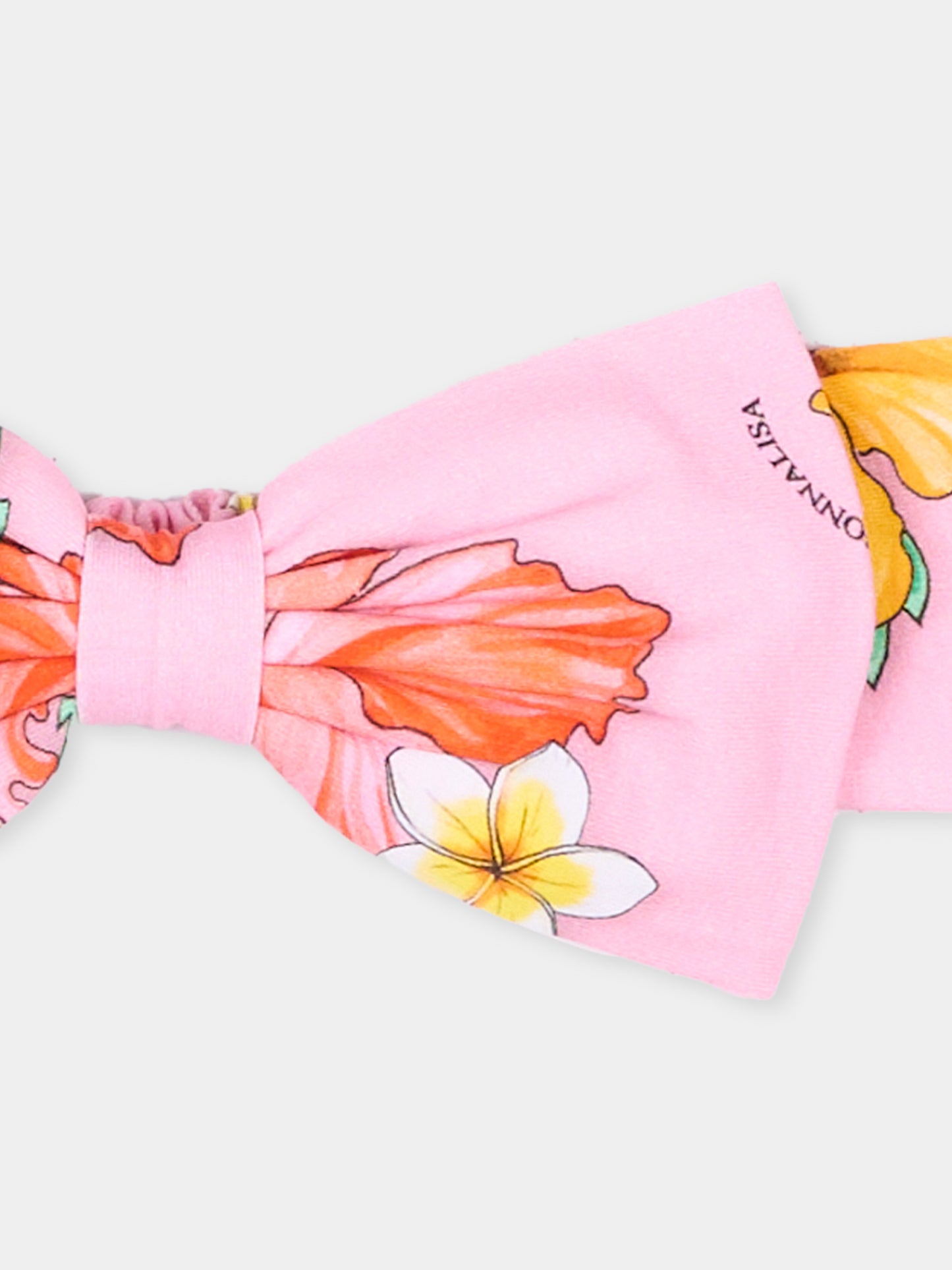 Fascia rosa per bambina floreale,Monnalisa,19H033 8654 0093