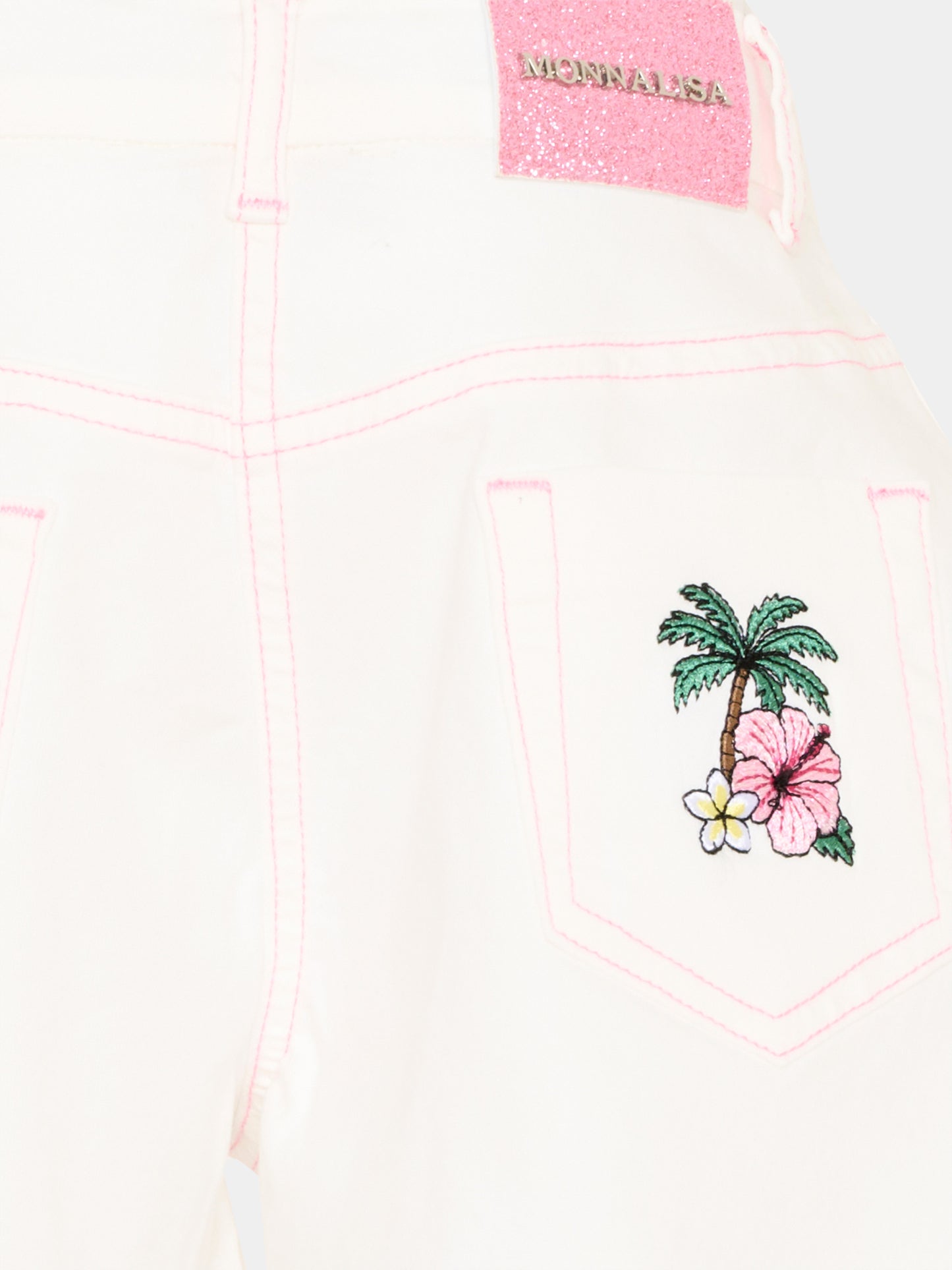 Shorts casual bianchi per bambina,Monnalisa,19H420 8043 0099