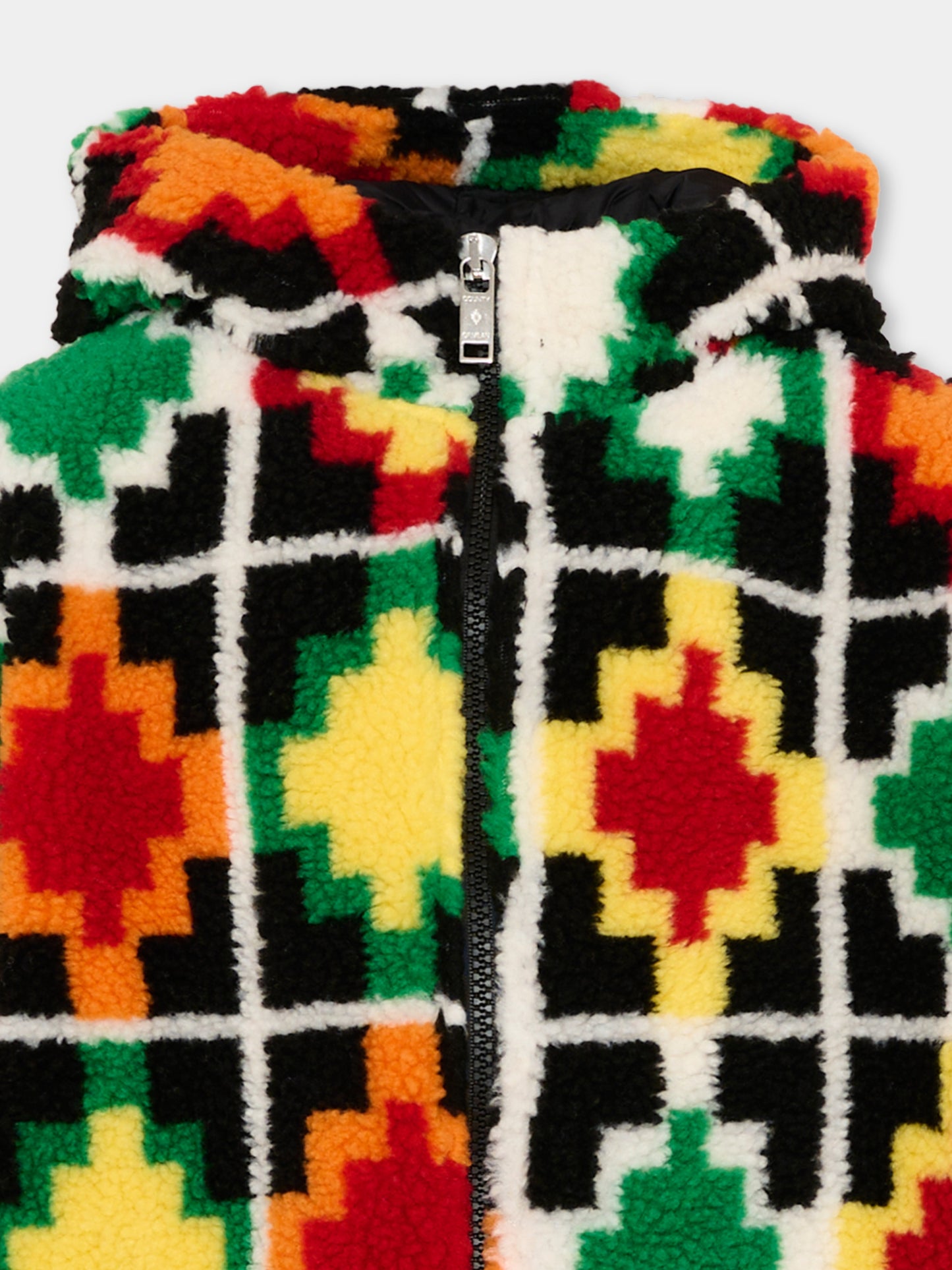 Ecopelliccia multicolor per bambino con logo,County Of Milan Kids,F5CMJBJK048 140