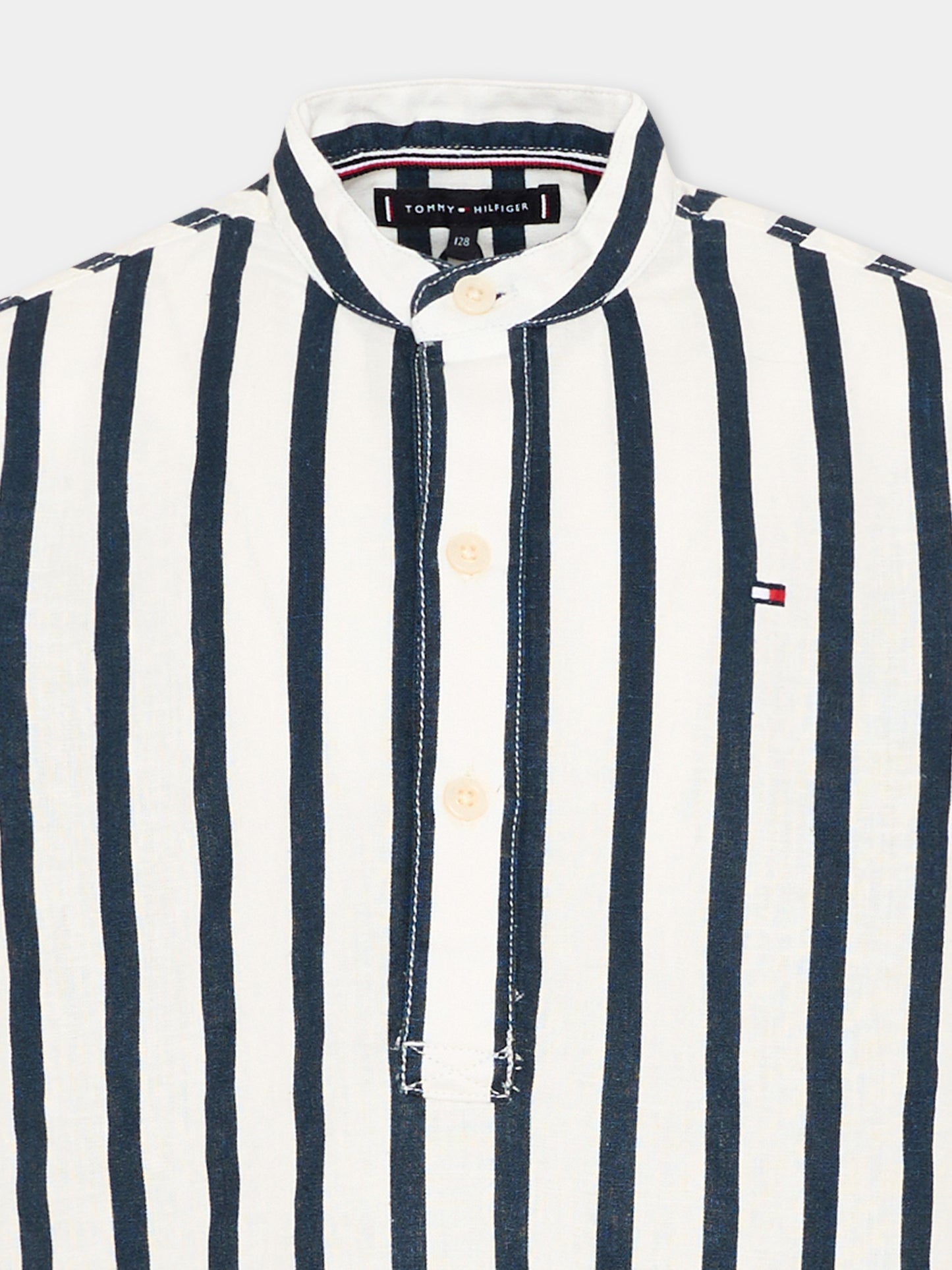 Camicia blu a righe per bambino,Tommy Hilfiger Junior,KB0KB10209 C1G