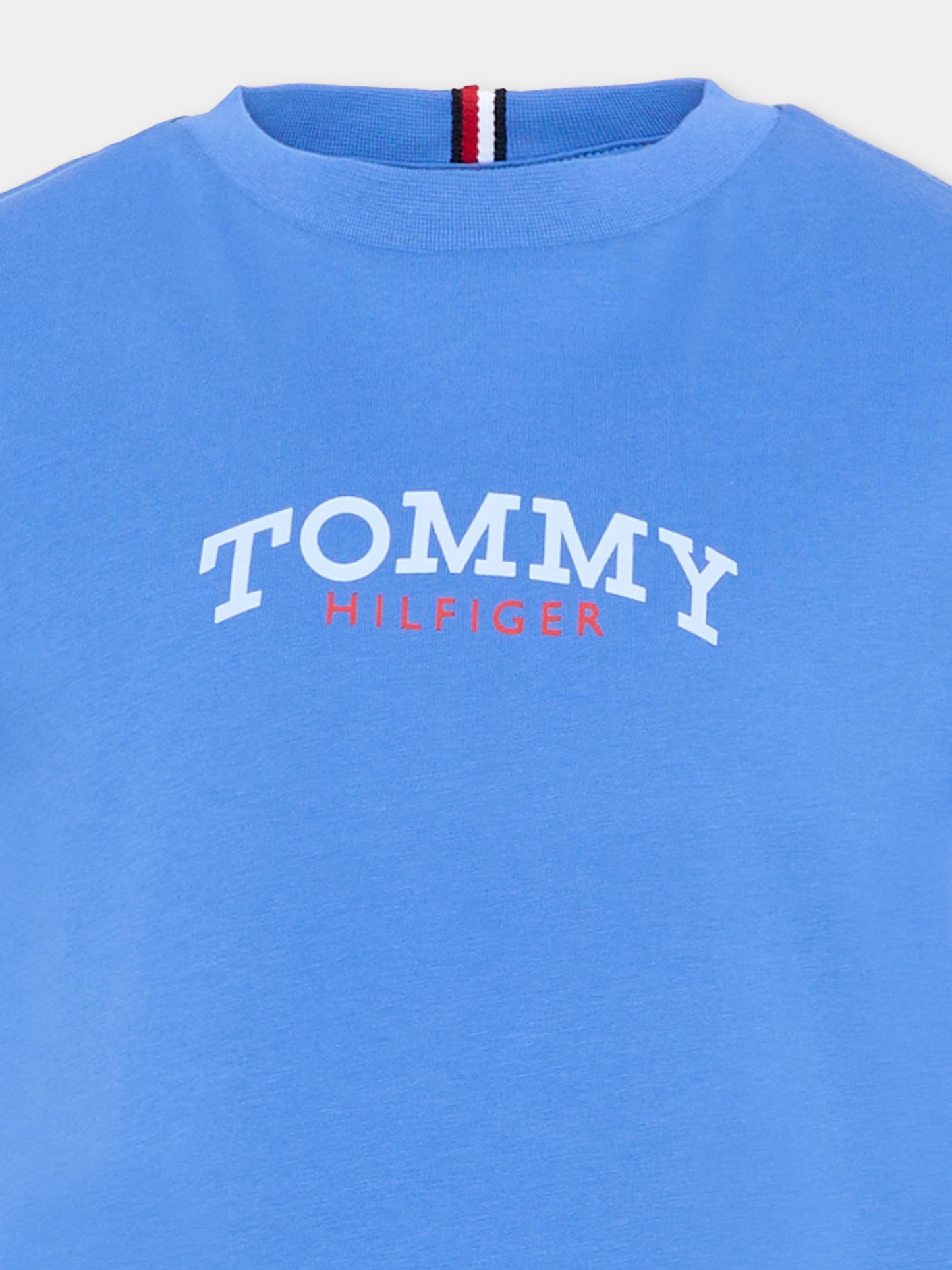 T-shirt blu per bambino con logo,Tommy Hilfiger Junior,KB0KB10263 C6H