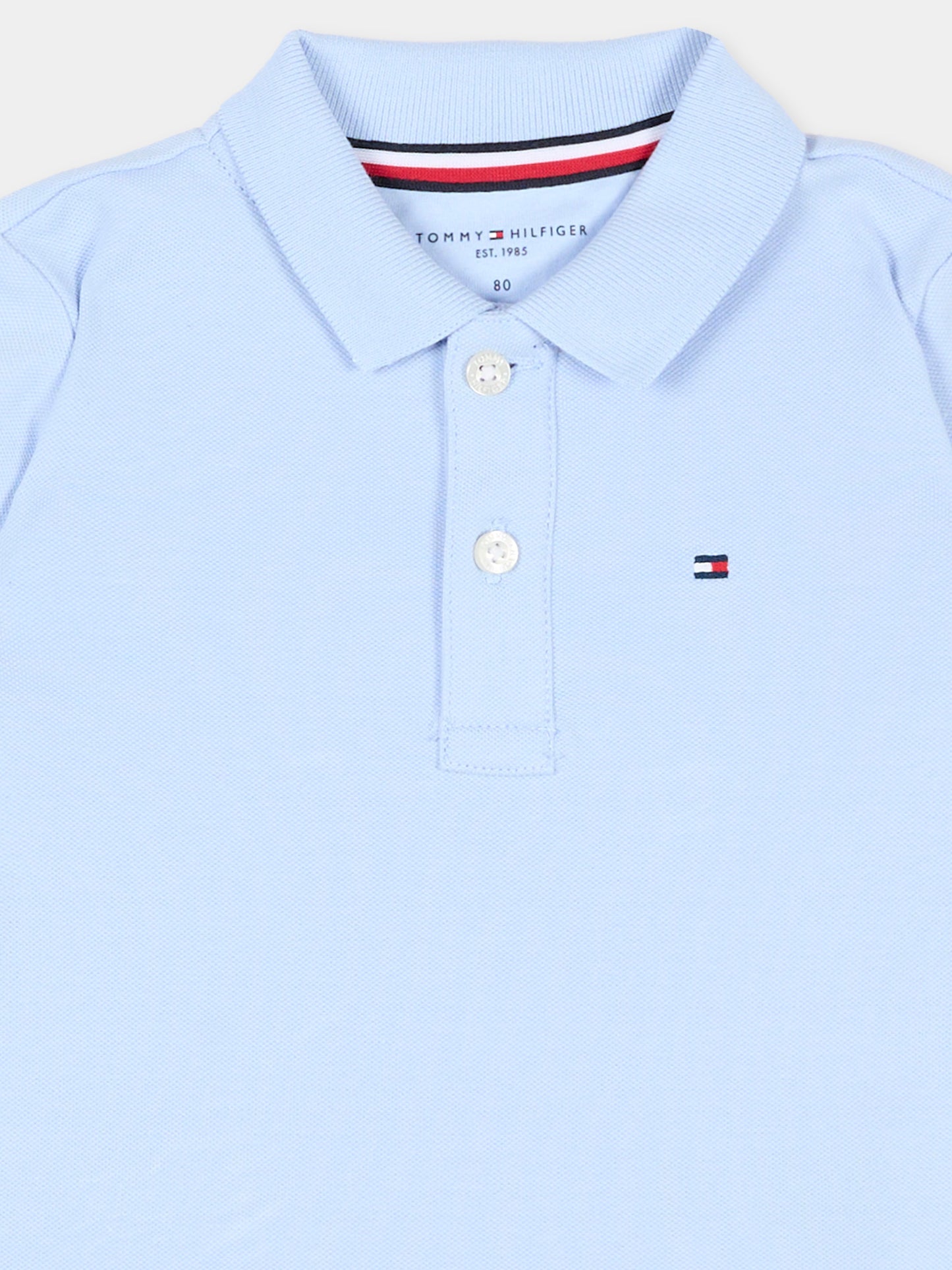 Polo azzurra per neonato con logo,Tommy Hilfiger Junior,KN0KN02352 C3Q