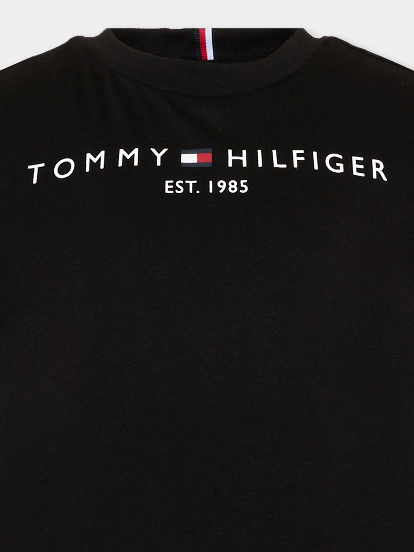 T-shirt nera per bambini con logo,Tommy Hilfiger Junior,KS0KS00210 BDS