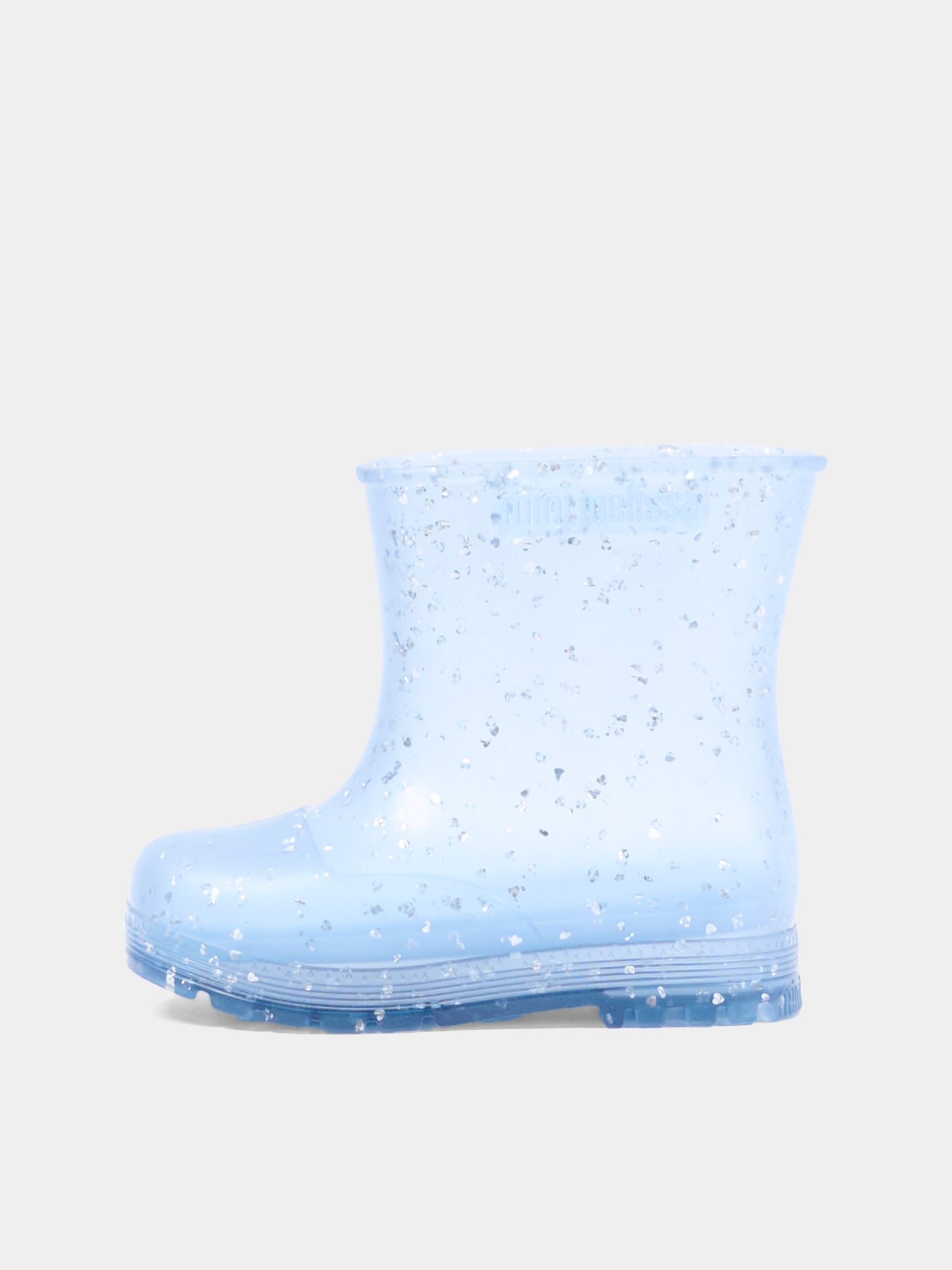 Stivali da pioggia azzurri per bambina con glitter,Mini Melissa,38072 BW130 06411
