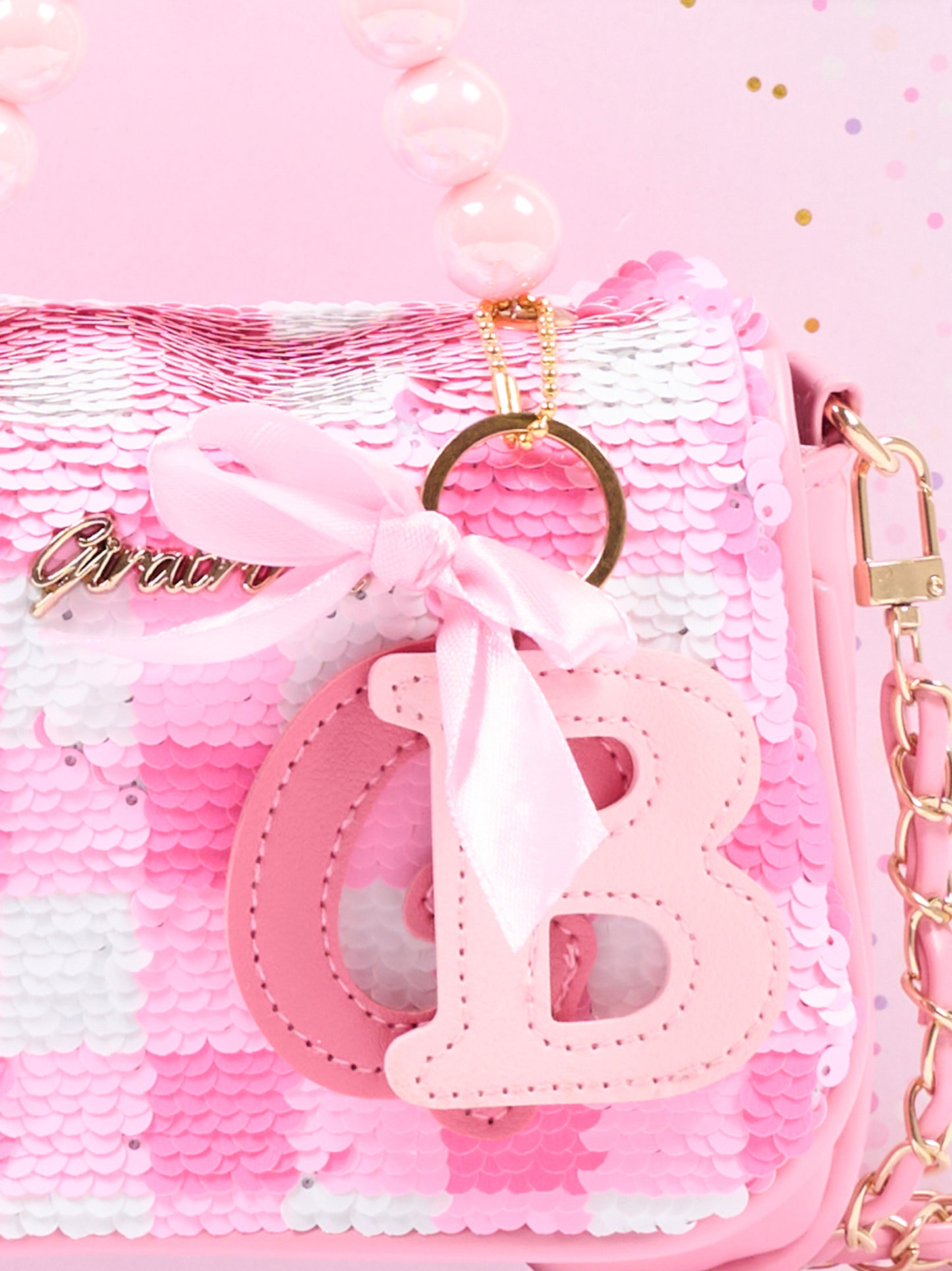 Borsa rosa per bambina con paillettes,Girabrilla,19154
