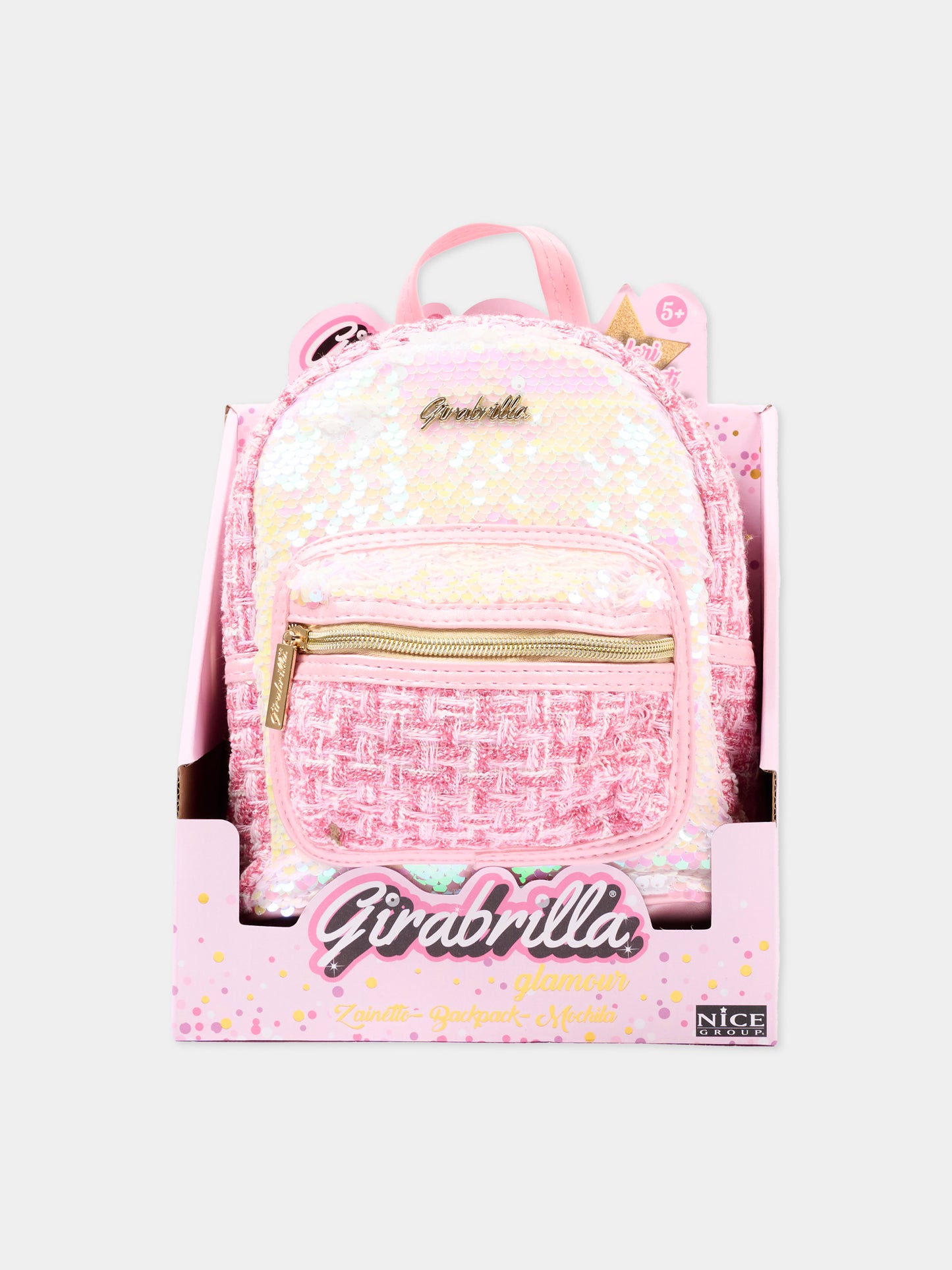 Zaino rosa per bambina con logo,Girabrilla,19146