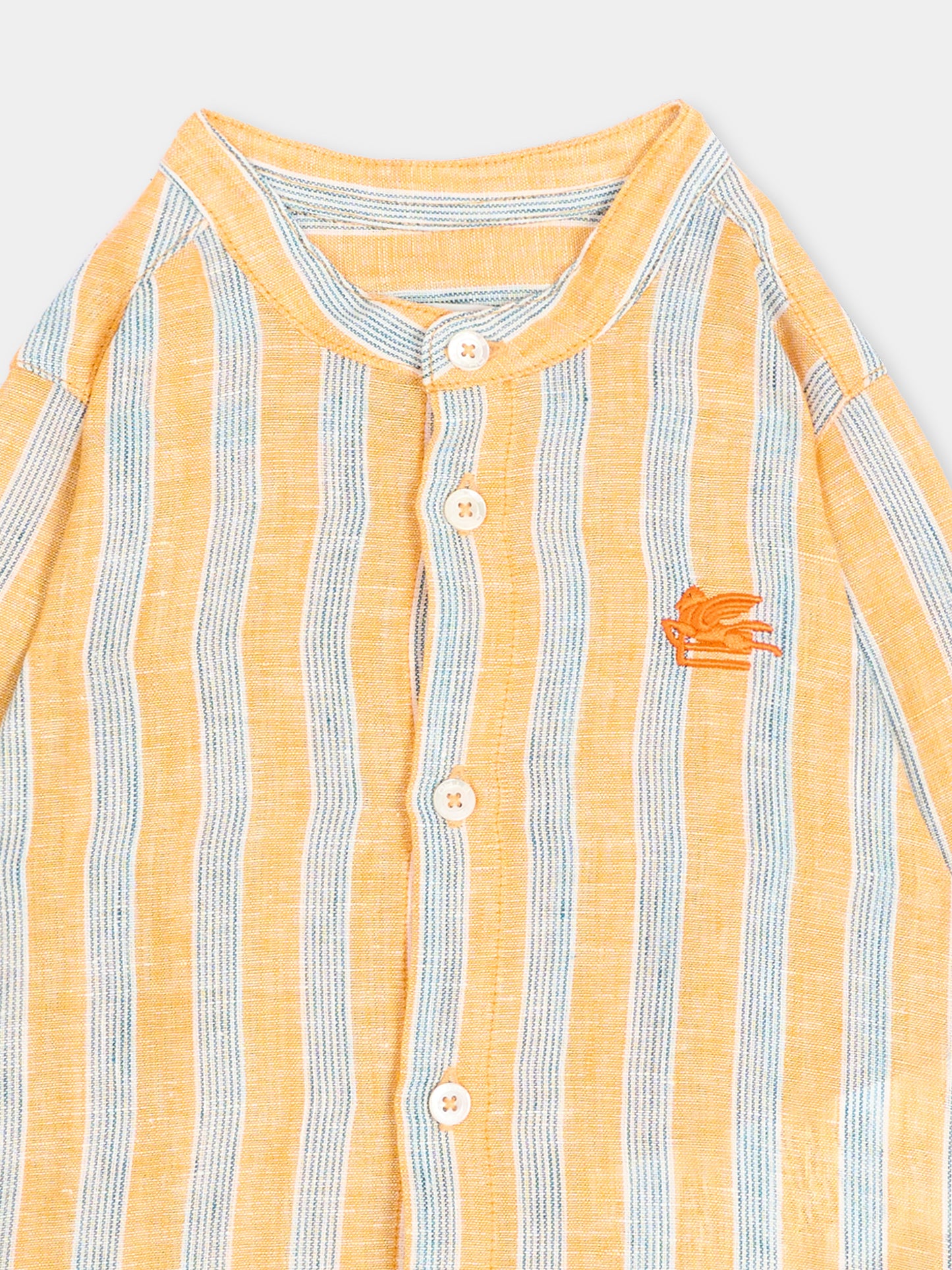 Camicia arancione per neonato con Pegaso,Etro,GW5530 Z2877 400AZ