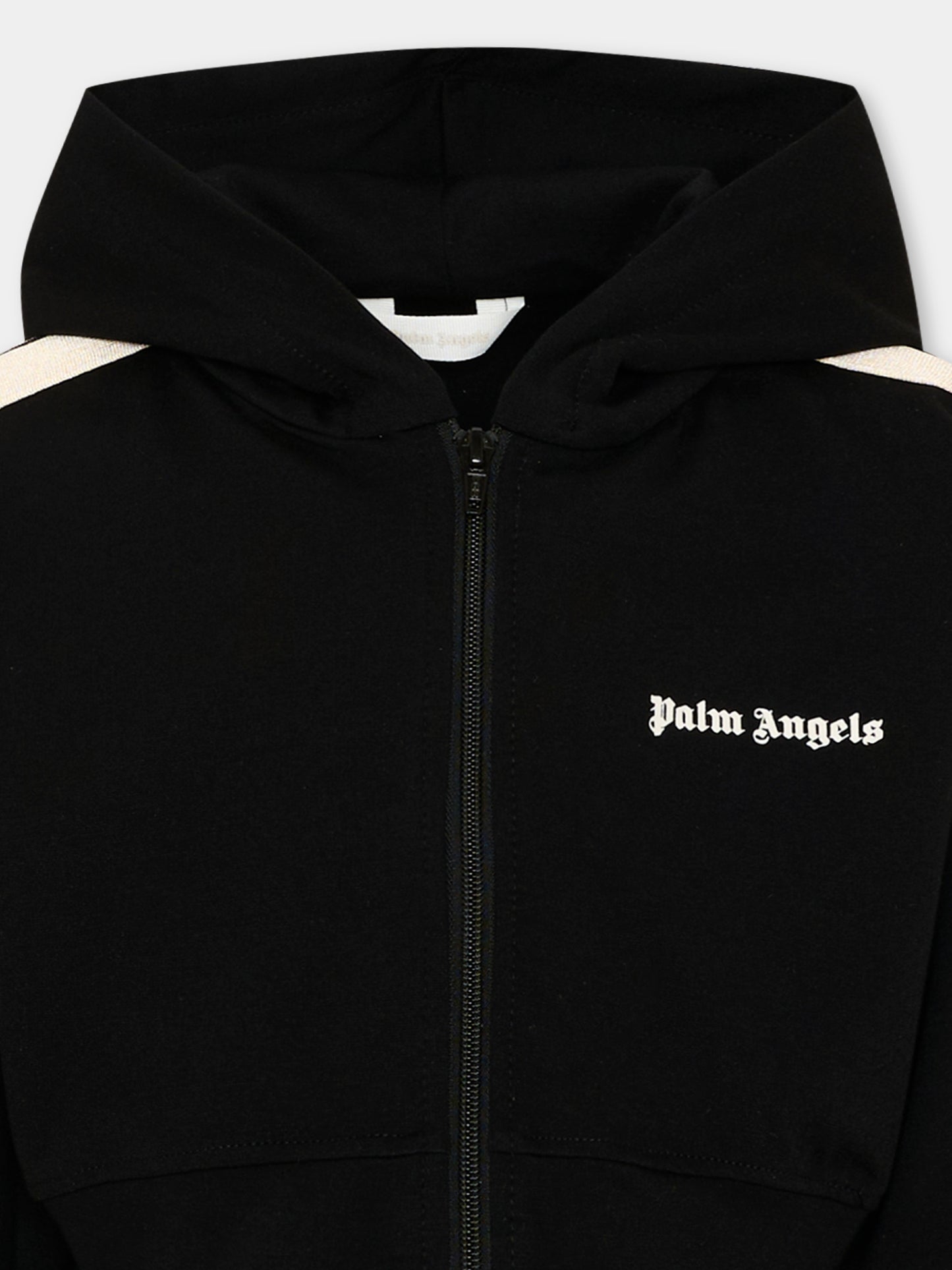 Felpa con cappuccio nera per bambina,Palm Angels,PGBD00BS26FLE001 110