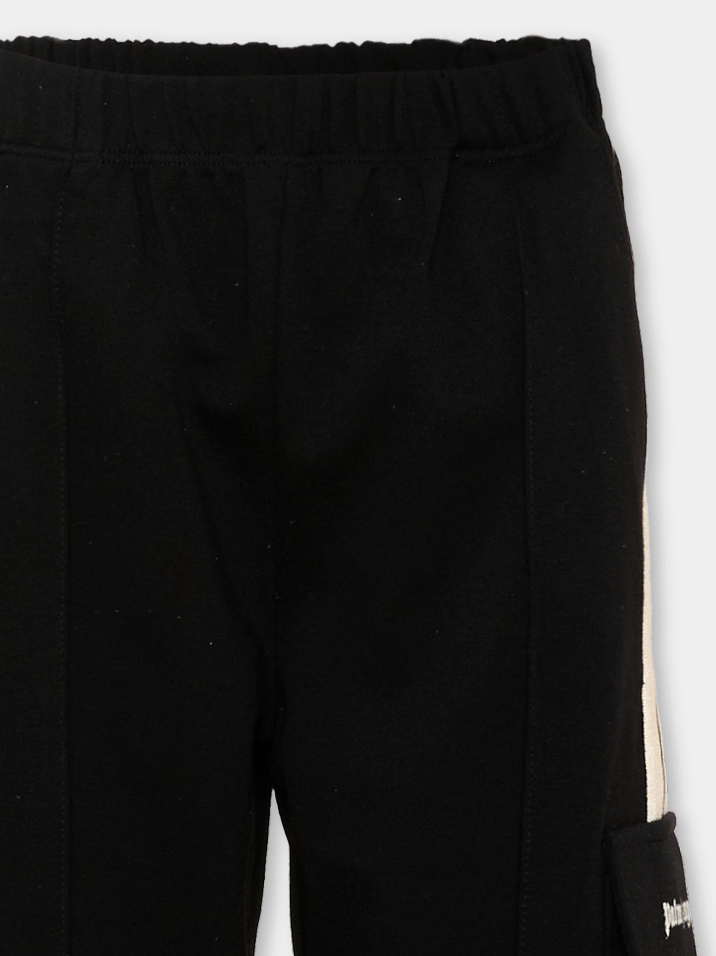 Pantalone nero per bambina cargo,Palm Angels,PGCJ011S26FLE001 110