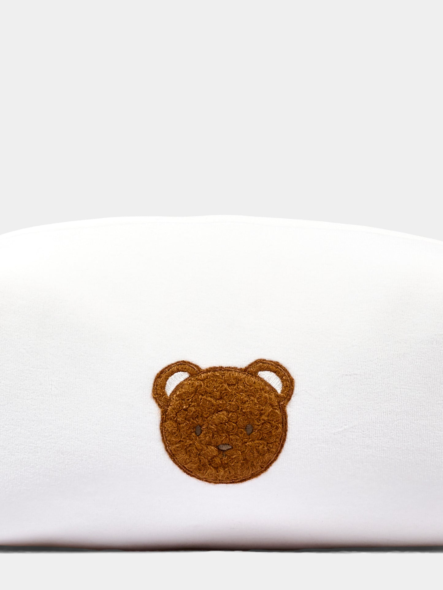 Pochette bianca per neonato in ciniglia con orsetto,Le Boo Beebè,CBR040 20