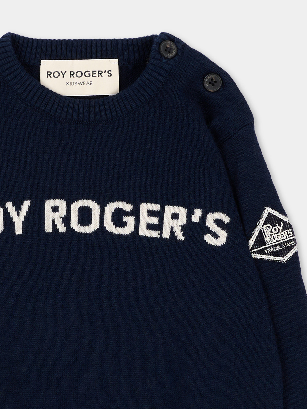 Maglione blu per neonato con logo,Roy Roger's Kids,R F190 00 3885