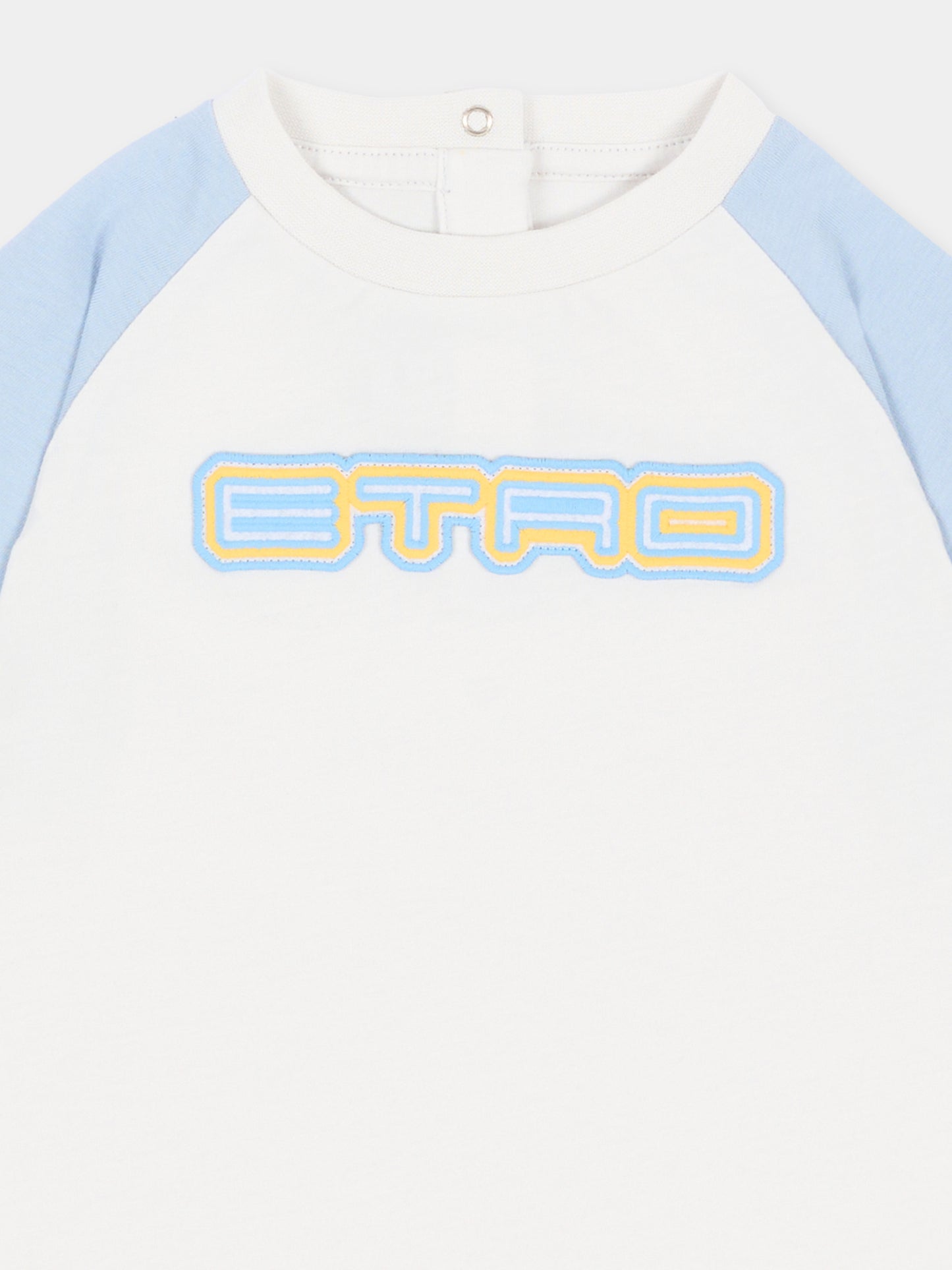 T-shirt avorio per neonato con logo,Etro,GW8561 Z2081 177CE