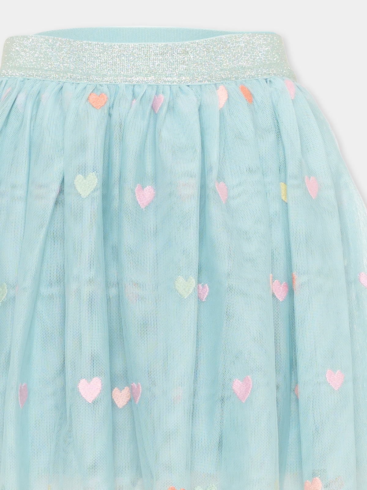 Gonna celeste per bambina con cuori,Stella Mccartney Kids,TX7A51 Z3079 923MC