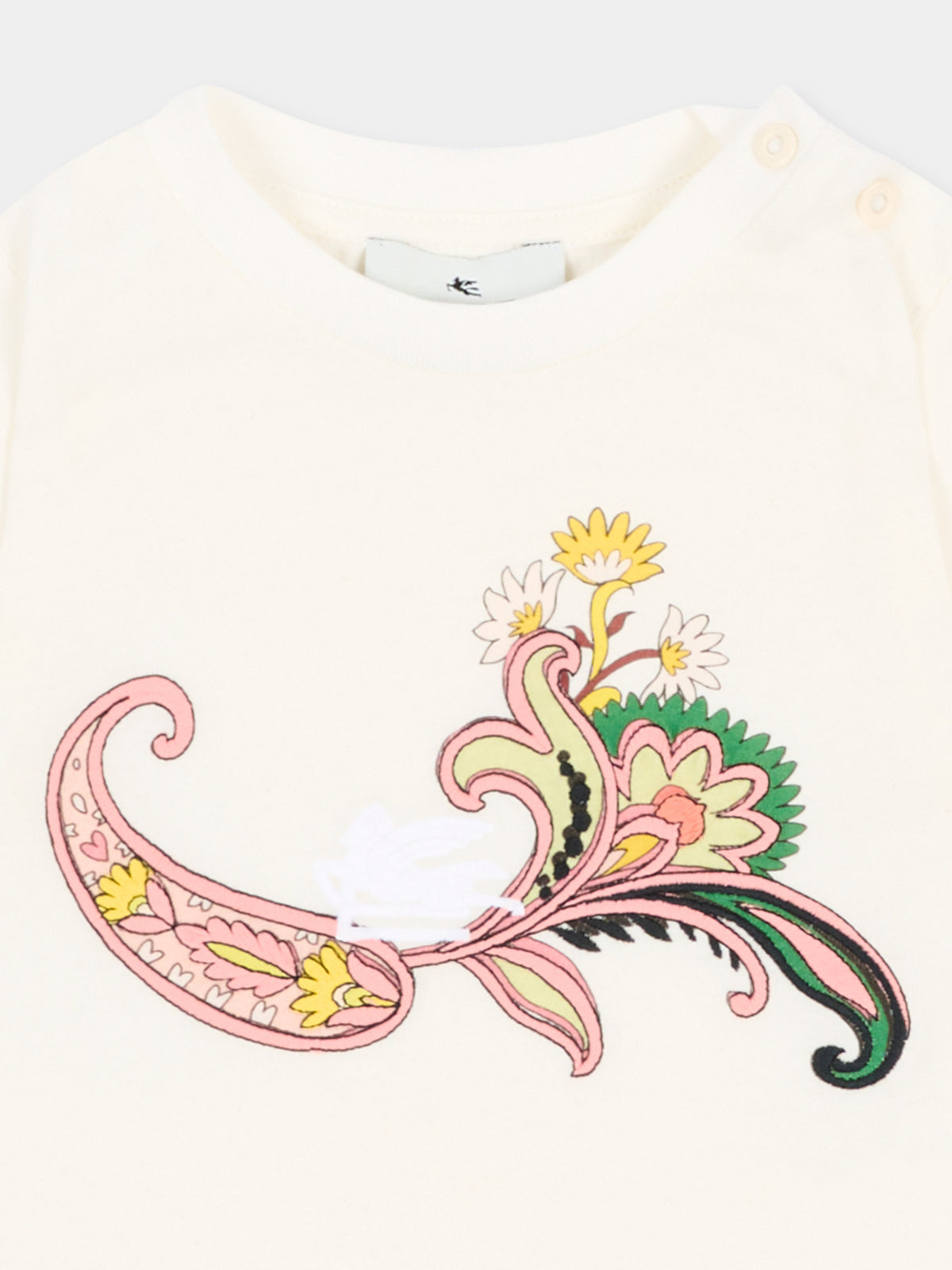 T-shirt avorio per neonata paisley,Etro,GW8031 Z2081 105