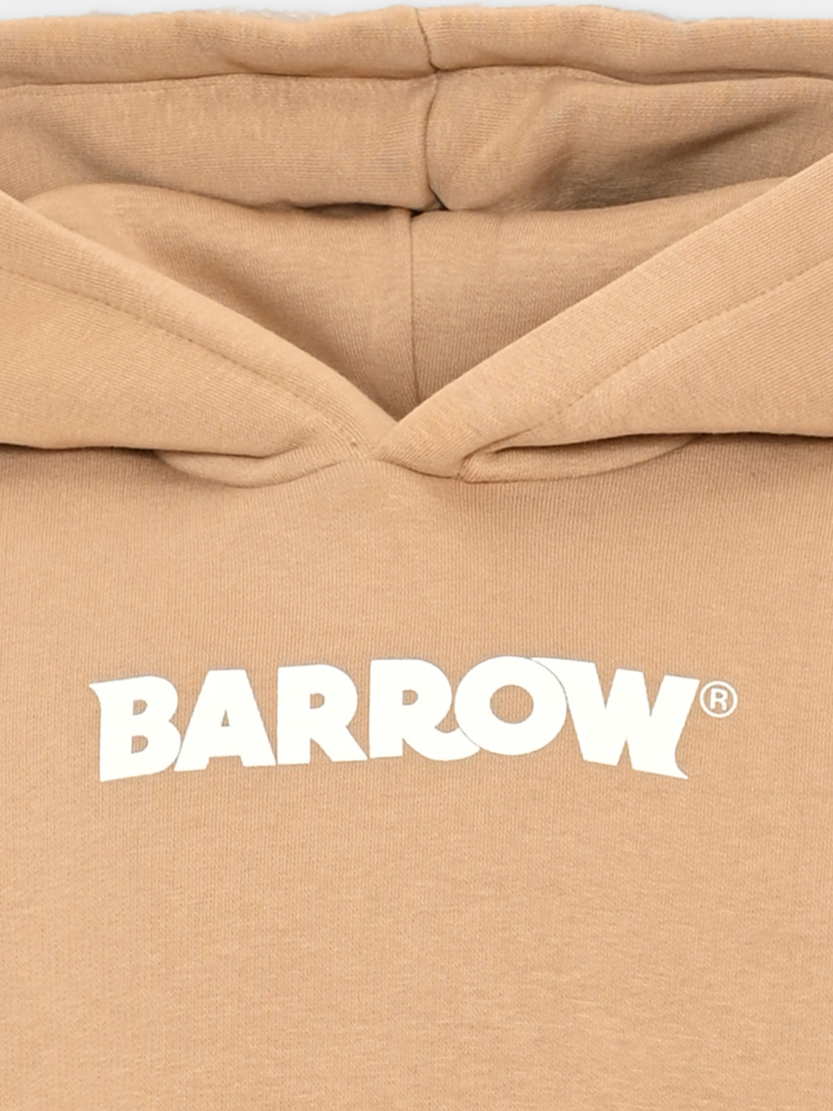 Felpa con cappuccio beige con stampa per bambino,Barrow,F6BKJBHS083 178
