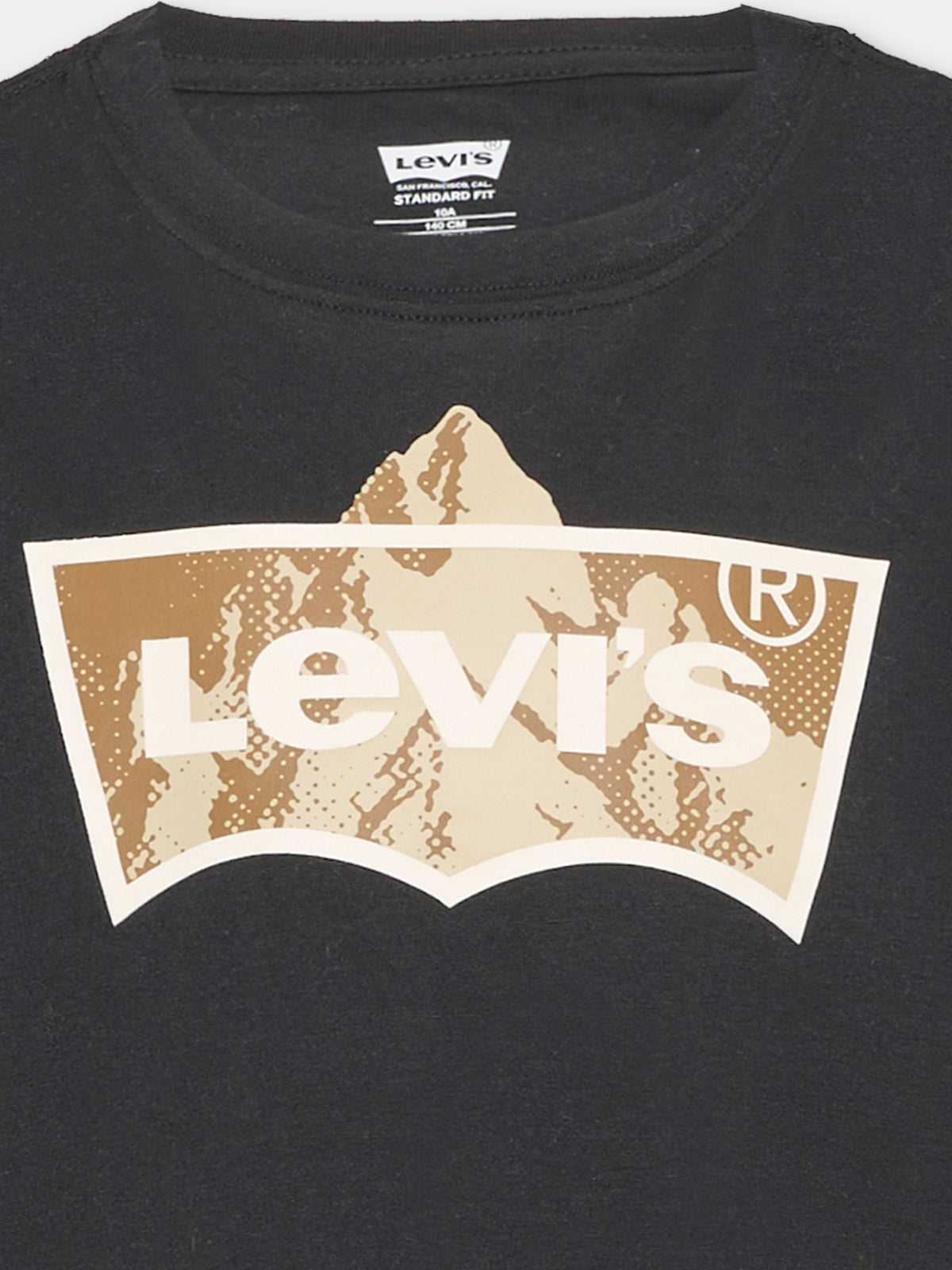 T-shirt a manica corta nera con logo per bambino,Levi's Kids,9ER922 G52