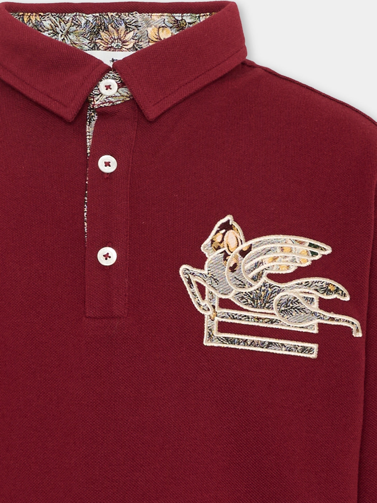 Polo a manica lunga bordeaux per bambina,Etro,GZ8H41 Z0022 52C