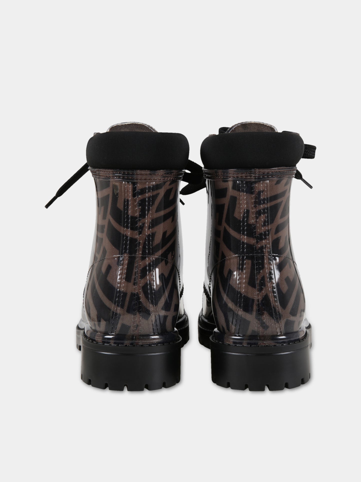 Anfibi marroni per bambini con logo vertigo,Fendi Kids,JMR375 AE88