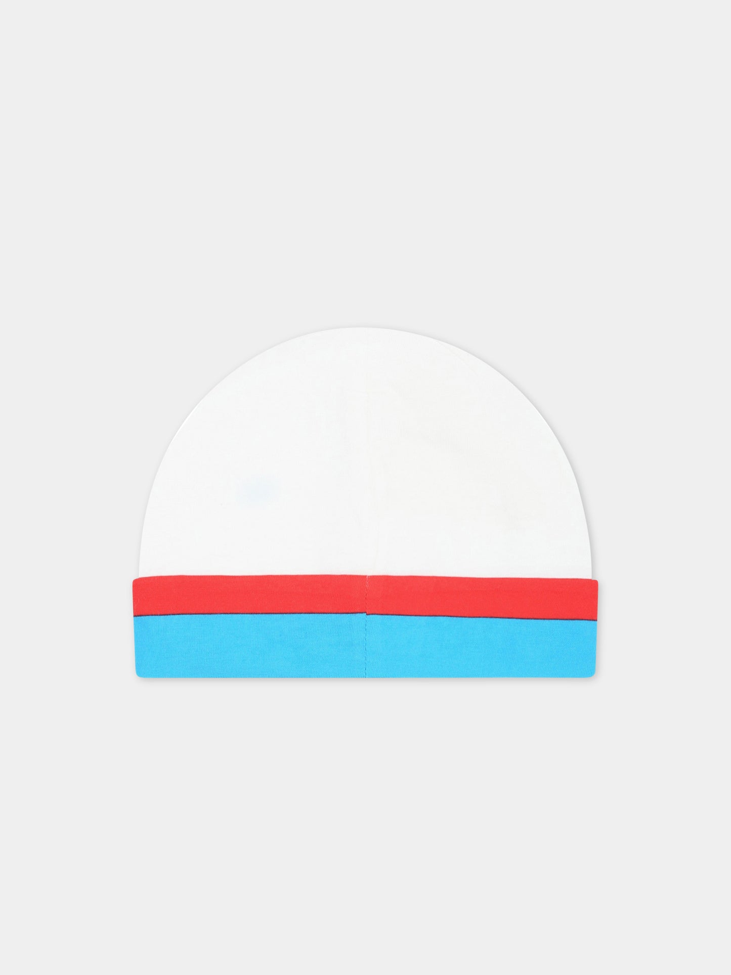 Cappello bianco per neonati con logo giallo,Gucci Kids,727887 3K107 9069