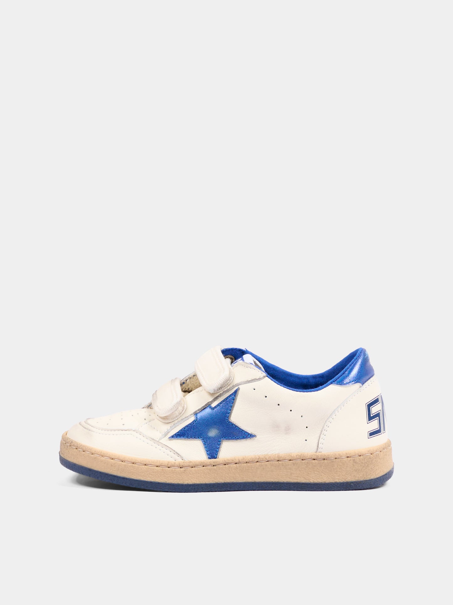 Sneaker bianca Ball Star Strap per bambini,Golden Goose,GTF00501 F004246 10793
