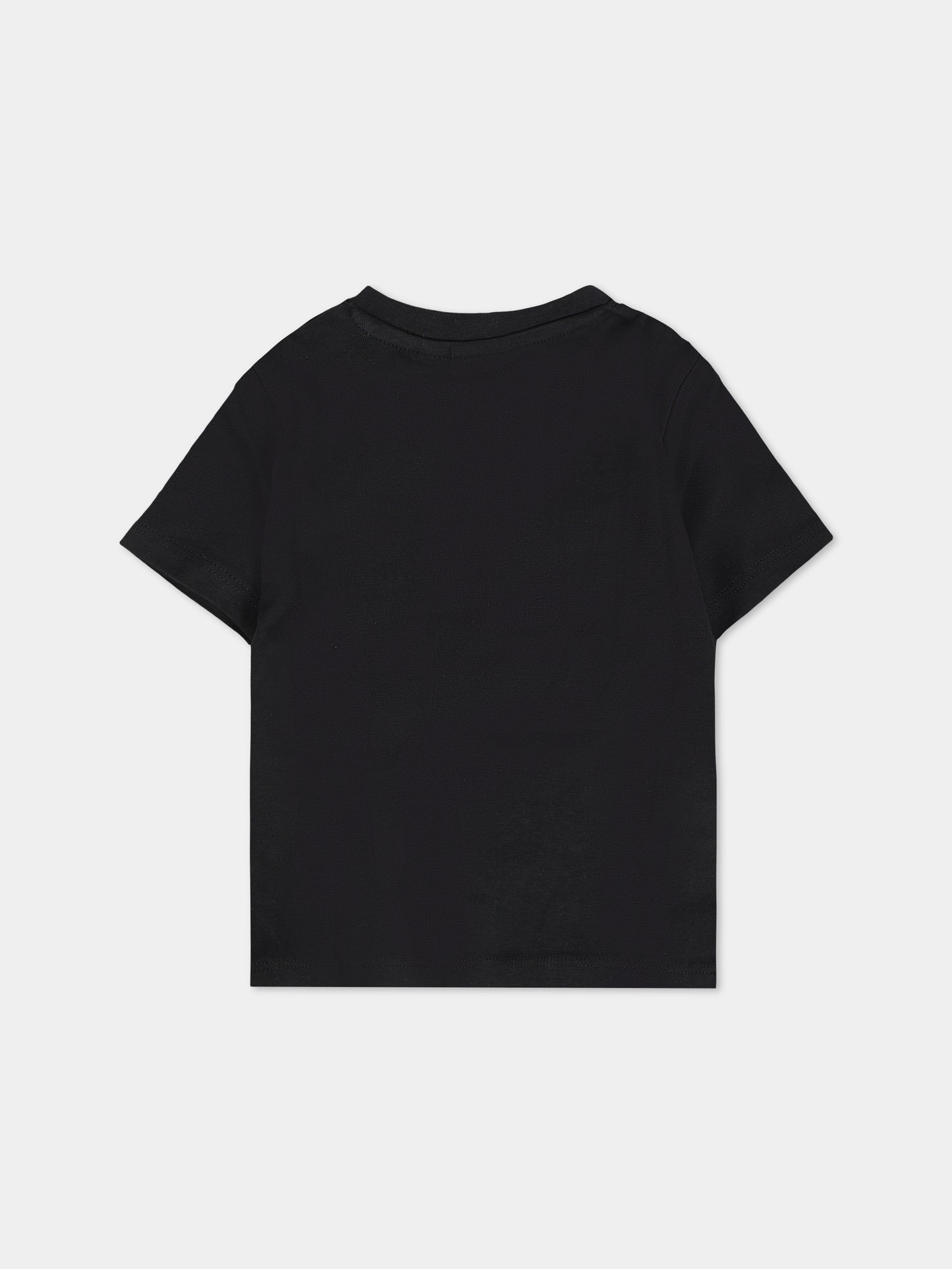 T-shirt nera per neonato con logo bianco,Boss,J05P12 09B