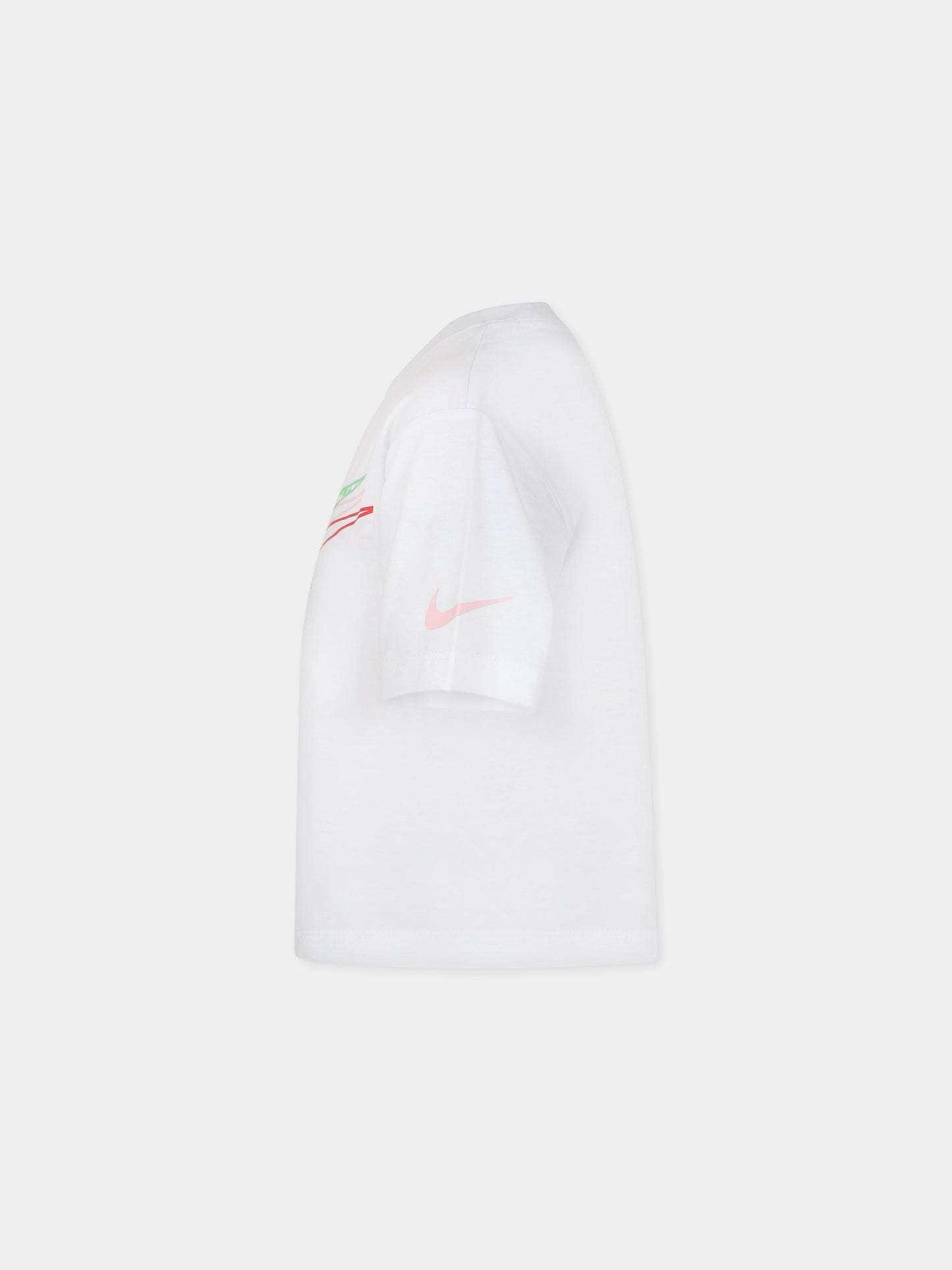 T-shirt bianca per bambina con iconico swoosh,Nike,36K817 001
