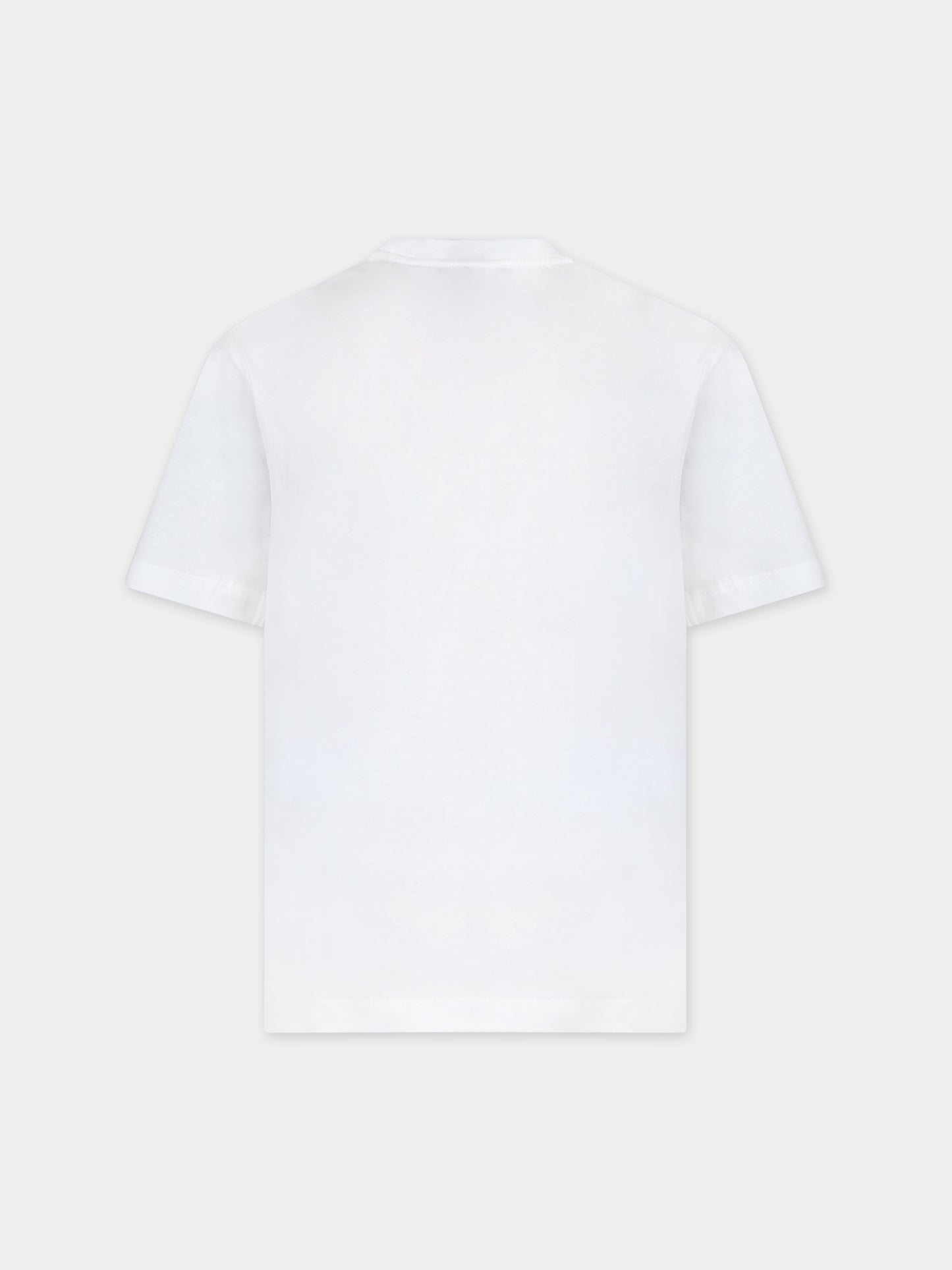 T-shirt bianca per bambino con aquilotto e logo,Armani Junior,6R4TJU 1JPZZ 0122