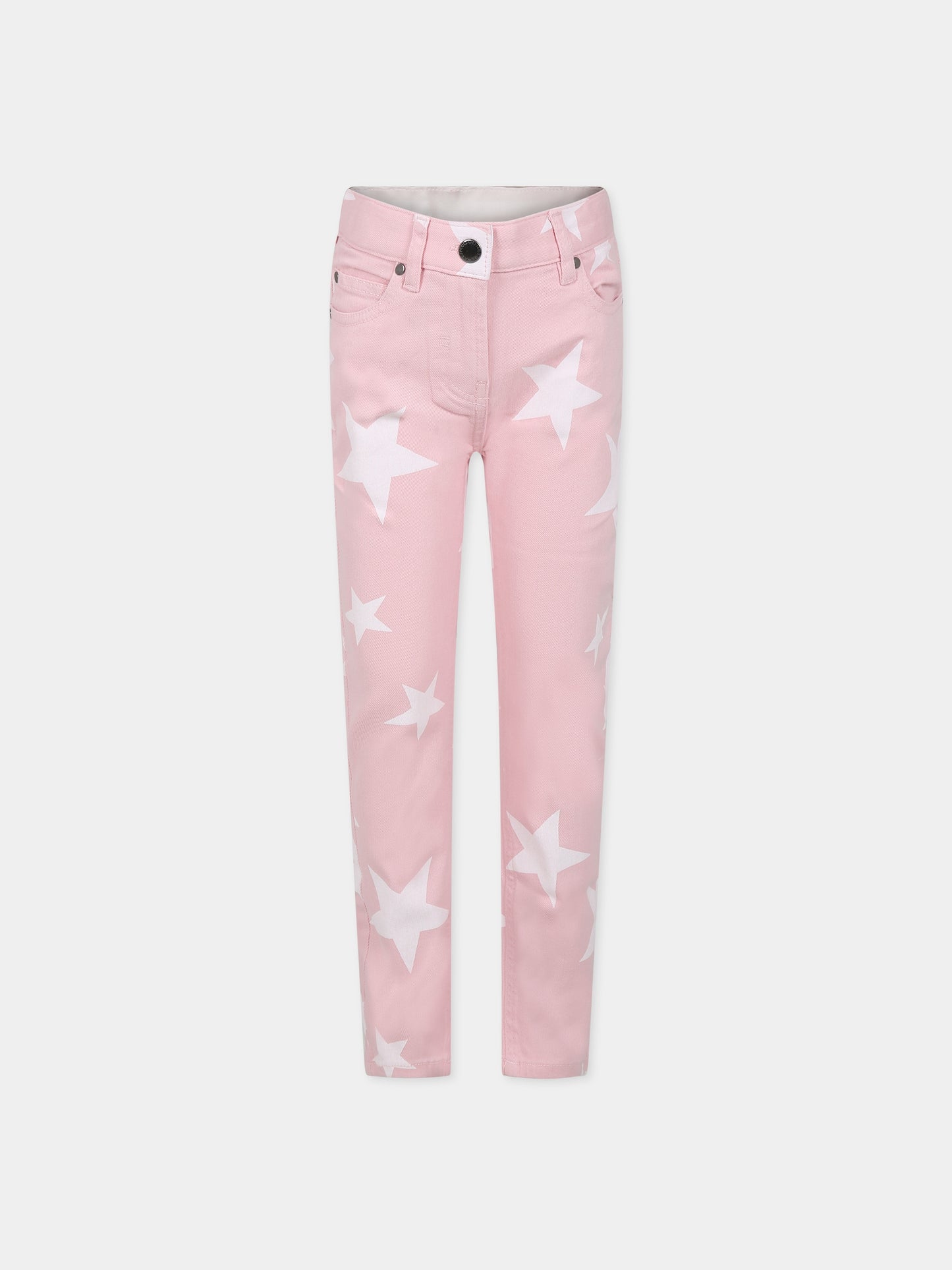 Jeans rosa per bambina con stelle e logo,Stella Mccartney Kids,TT6B10 Z1339 505BC