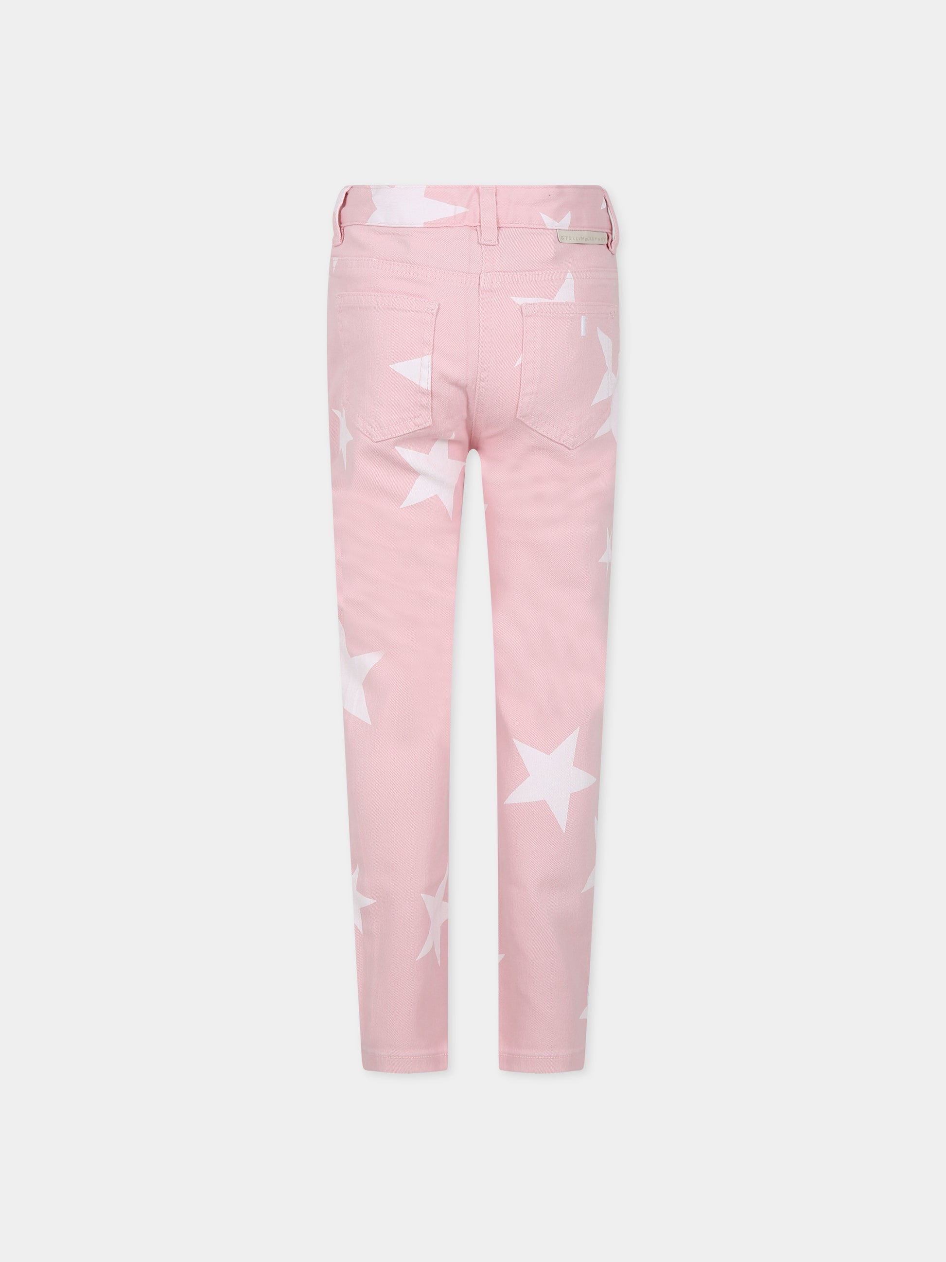 Jeans rosa per bambina con stelle e logo,Stella Mccartney Kids,TT6B10 Z1339 505BC