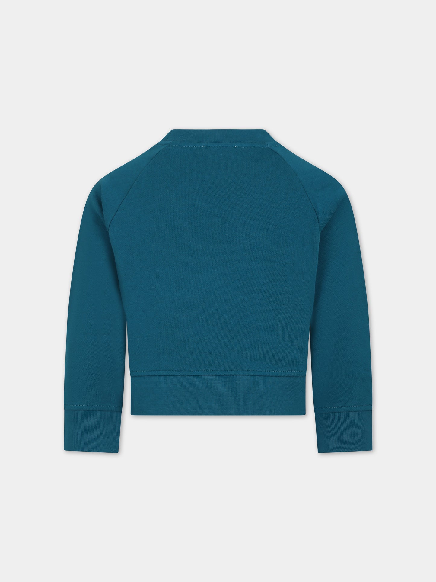 Felpa verde per bambina con fiori e logo,Stella Mccartney Kids,TT4B70 Z0447 619