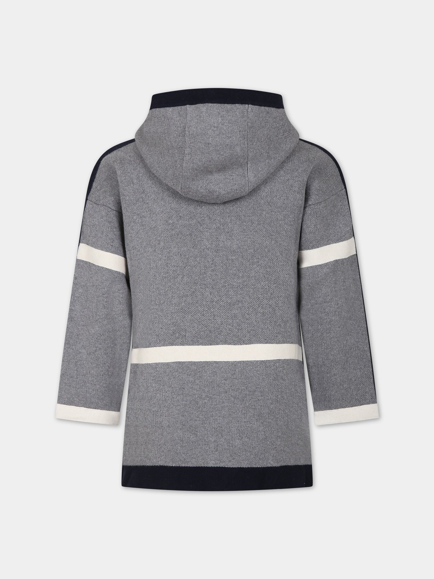 Cappotto grigio con logo per bambina,Chloé Kids,C16444 A38