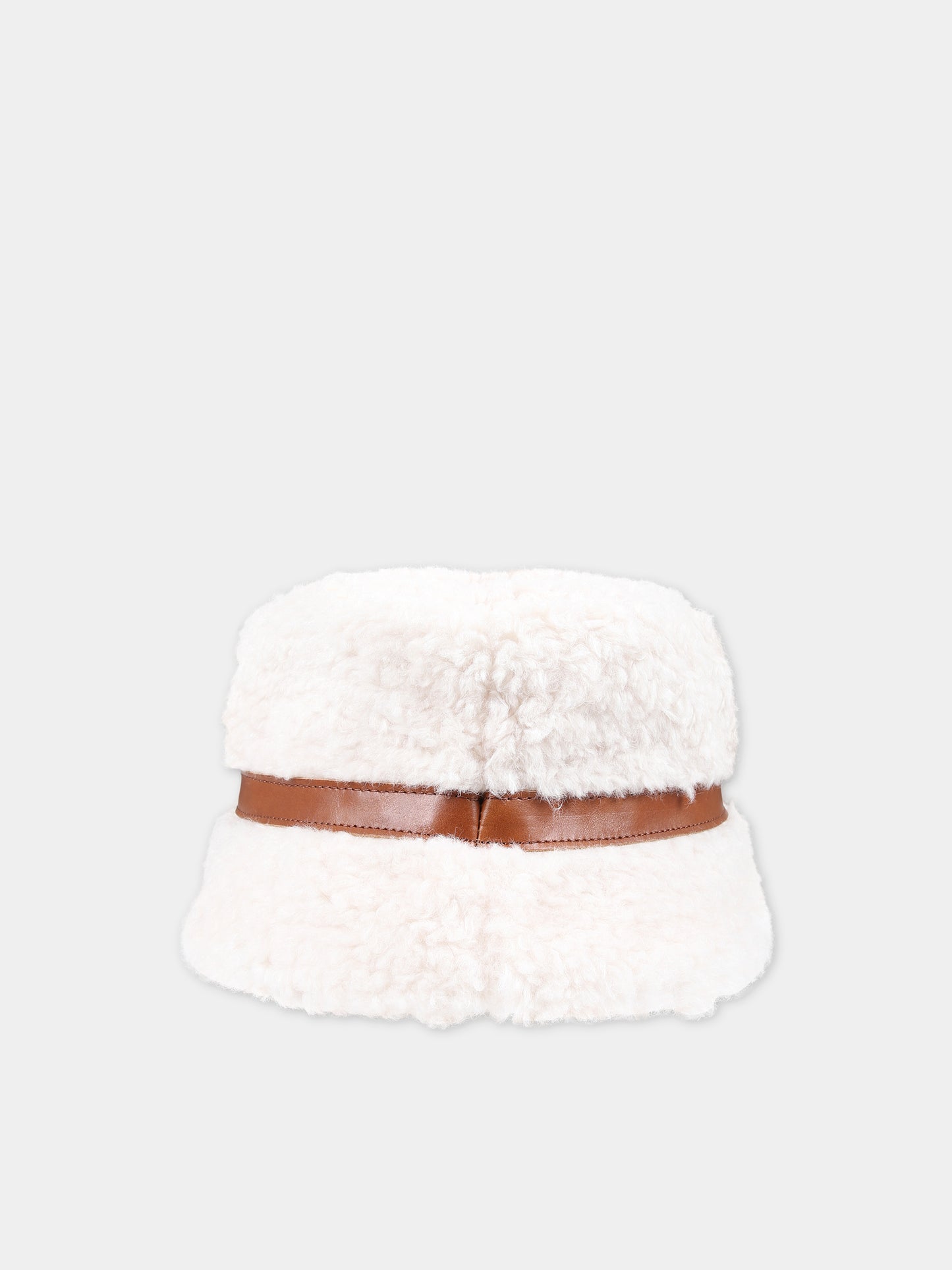 Cappello avorio con logo per bambina,Chloé Kids,C11673 148