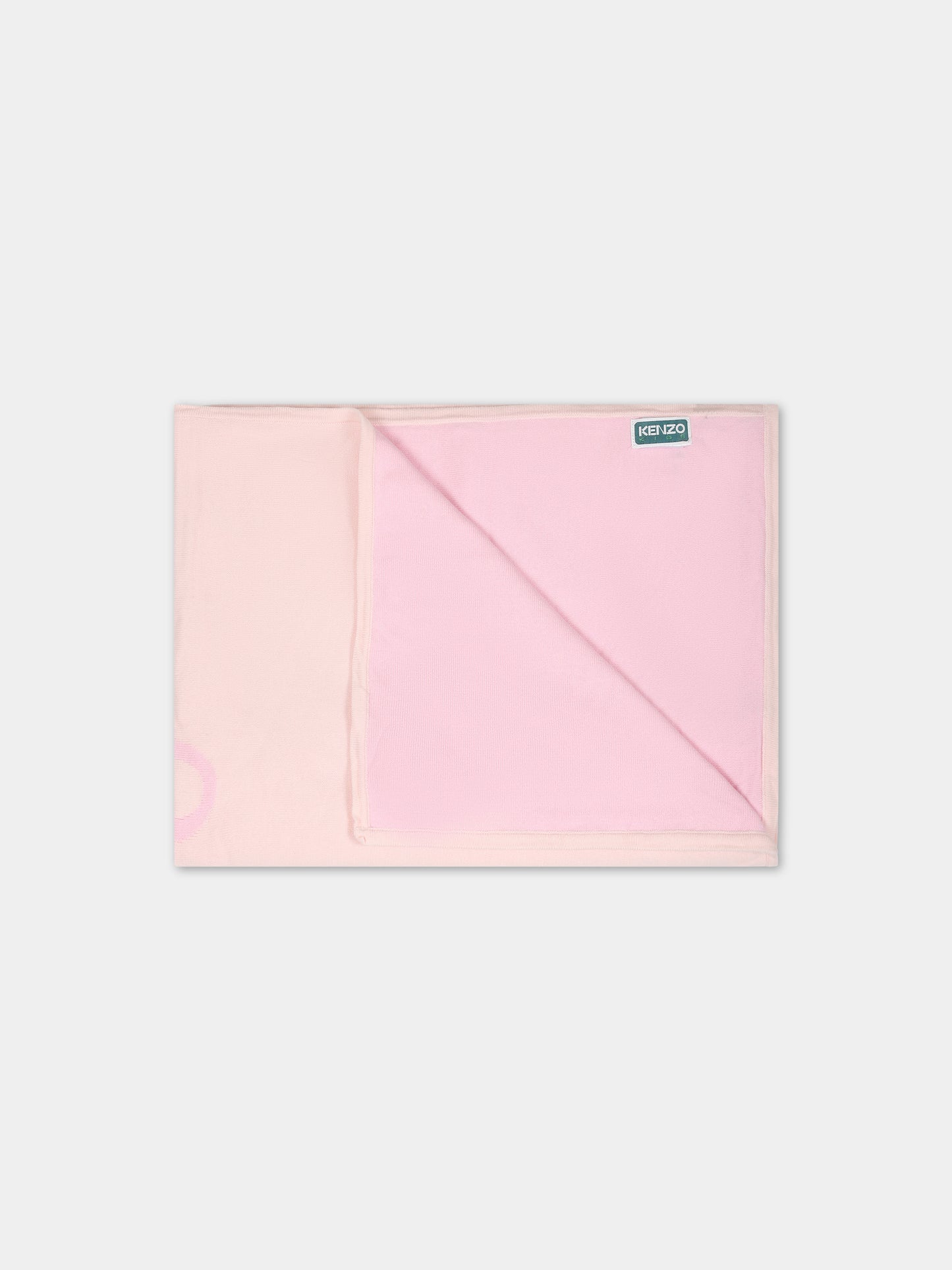 Coperta rosa per neonata con logo,Kenzo Kids,K90100 470