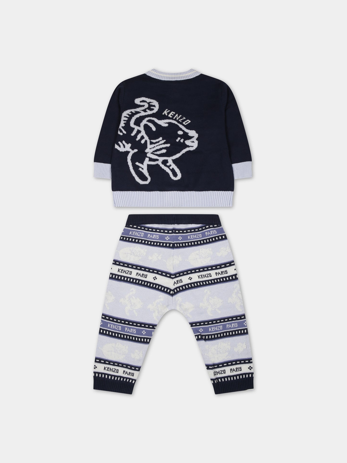 Completo blu per neonato con logo,Kenzo Kids,K98139 84A