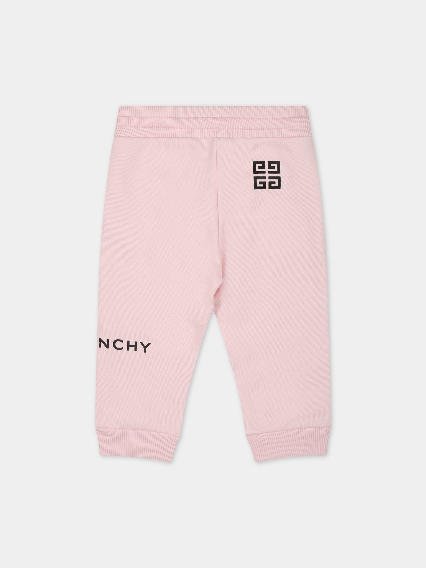 Pantaloni rosa per neonata con monogramma,Givenchy Kids,H04178 44Z