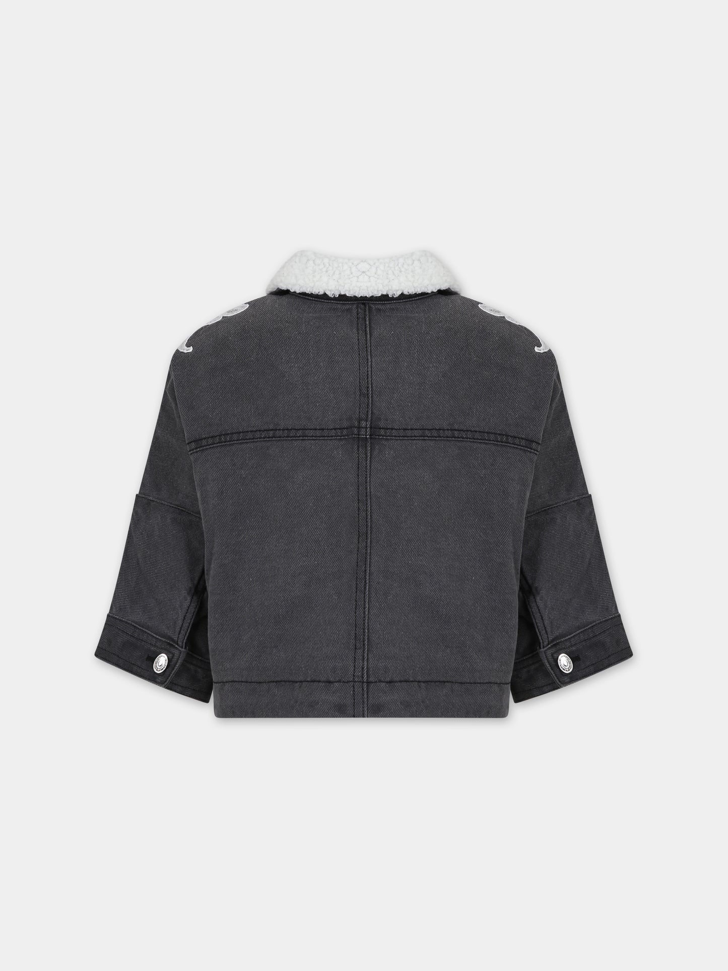 Giubbotto grigio per bambina con logo,Ermanno Scervino Junior,SFGB004 C DF024 5010