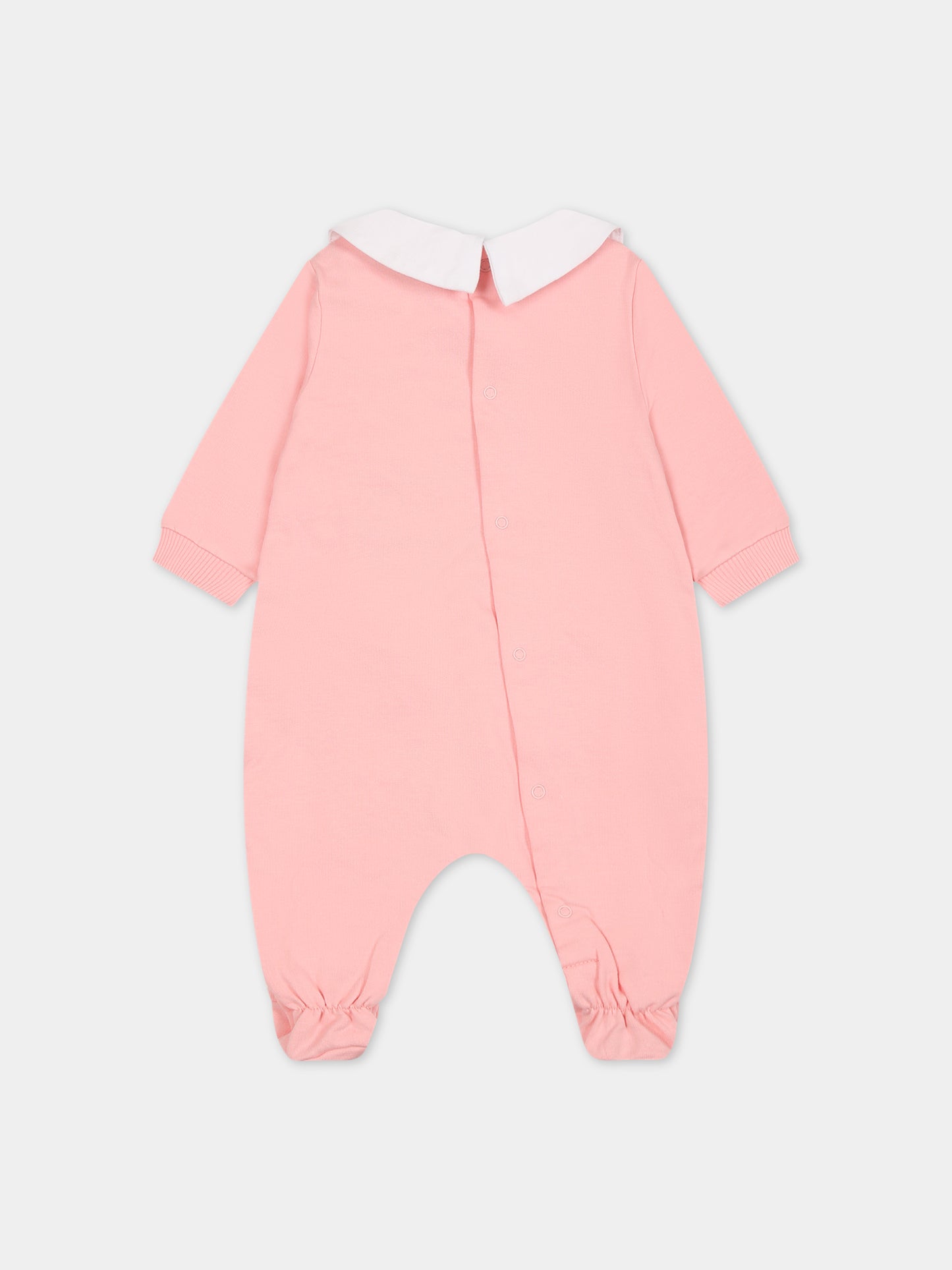 Tutina rosa per neonata con Teddy Bears e logo,Moschino Kids,MWY037 LCA60 50209