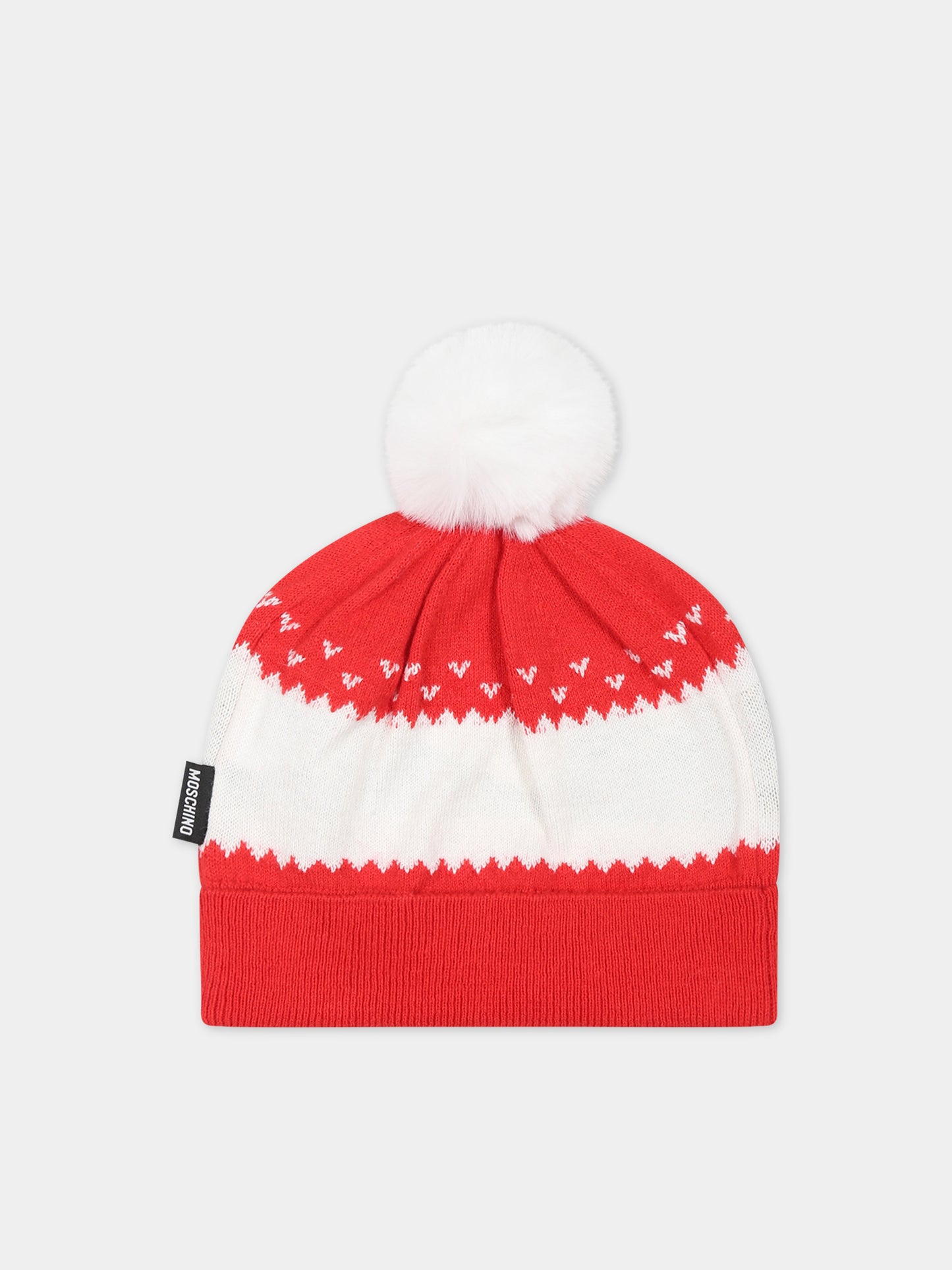 Cappello rosso per neonati con Teddy Bears,Moschino Kids,MUX04F LHE43 50109