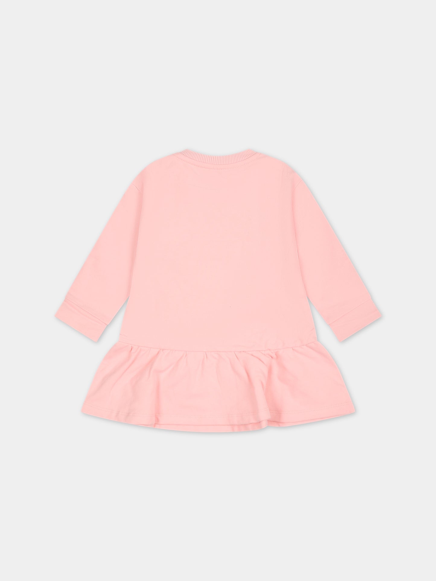 Vestito rosa per neonata con Teddy bear elogo,Moschino Kids,MAV099 LDA55 50209