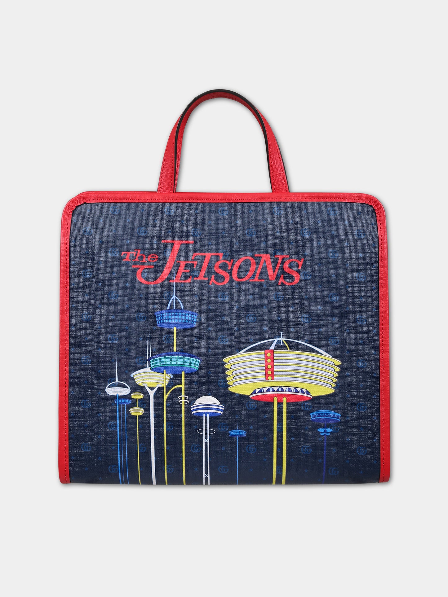 Borsa shopping blu con stampa Jetsons per bambini,Gucci Kids,605614 FACGI 4049