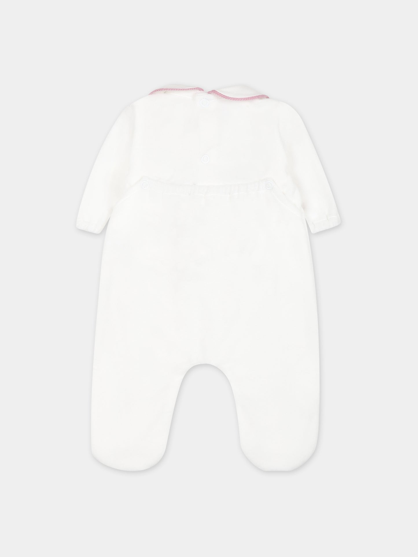 Tutina bianca per neonata,Little Bear,7038 LATTE/PEONIA