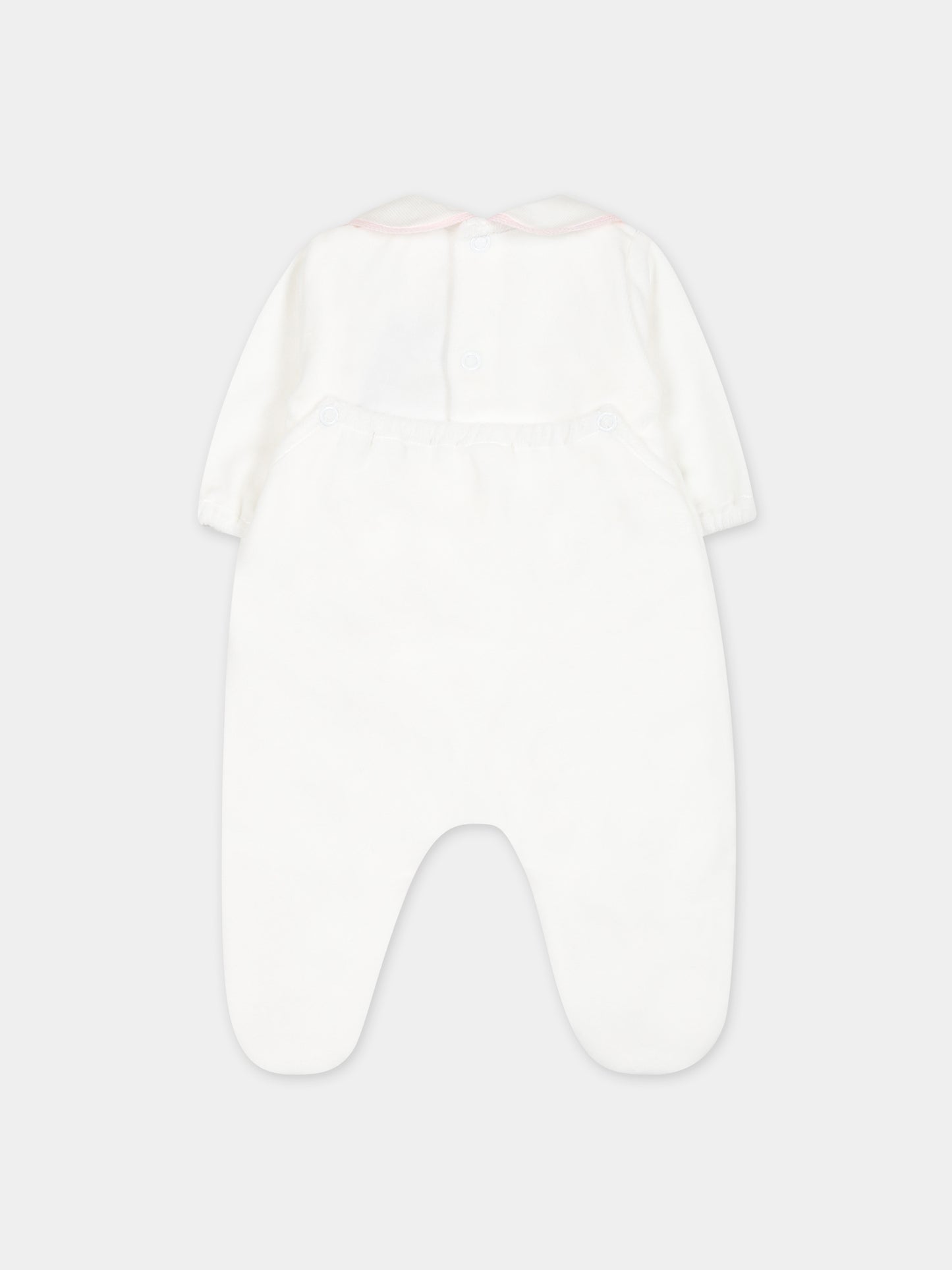 Tutina bianca per neonata,Little Bear,7039 LATTE/ROSA