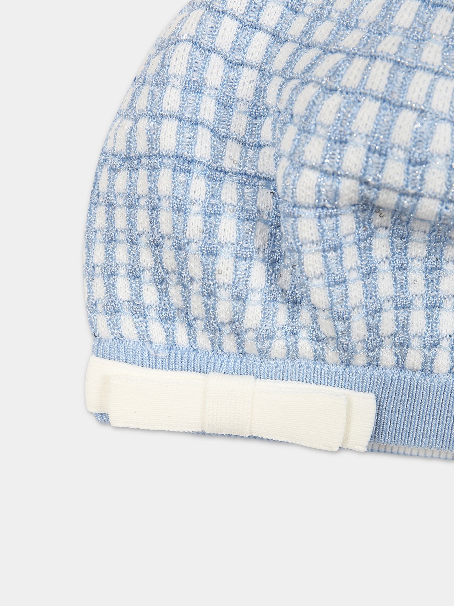 Cloche celeste per bambina con fiocco,Self-portrait,PF23 773 BL