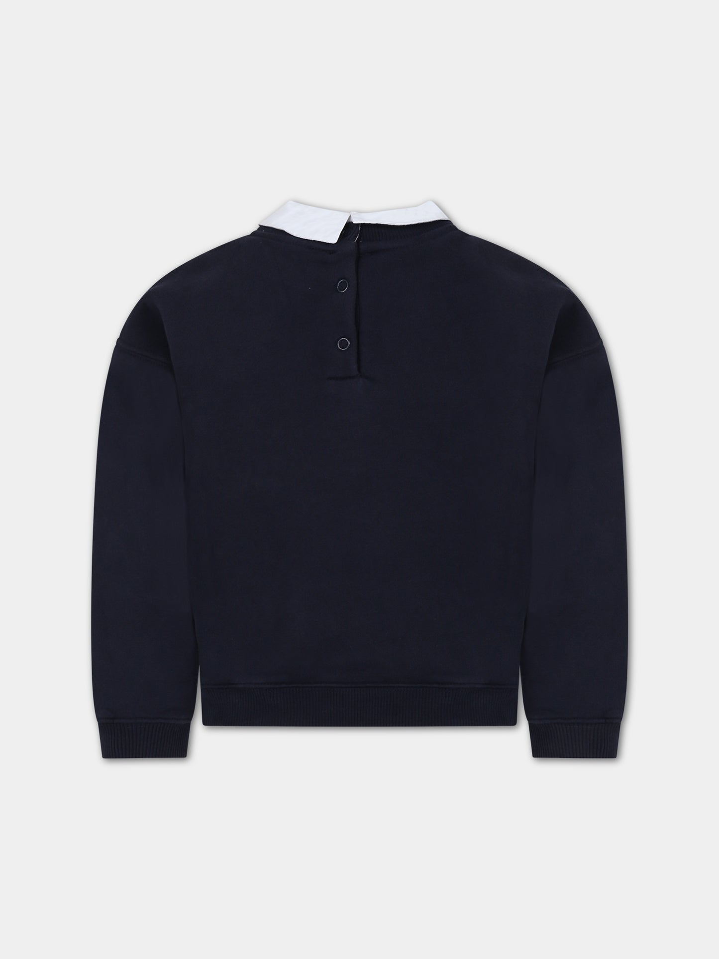 Felpa blu per bambina con ciliegia,Bonpoint,W03GSWK00005 170