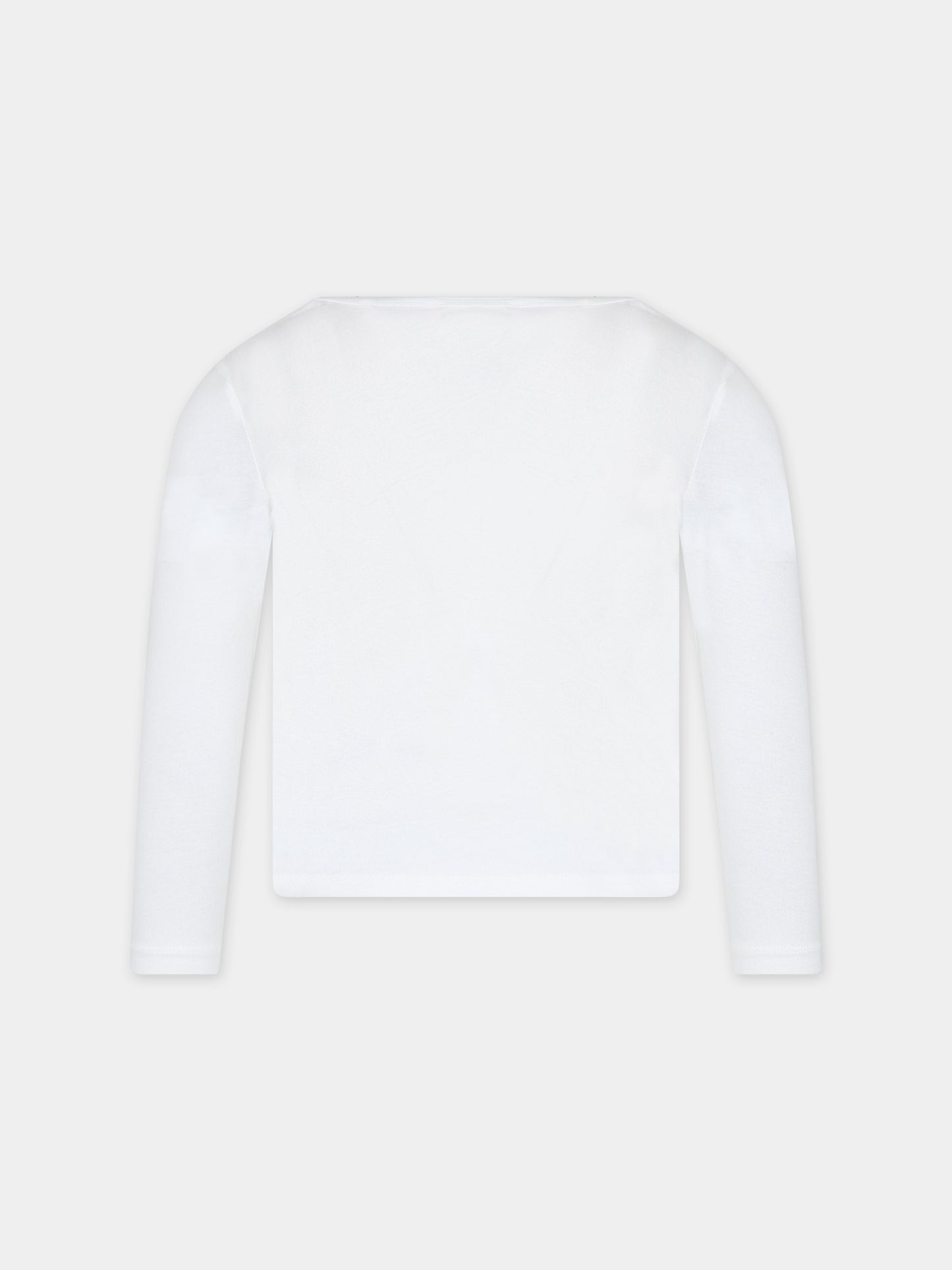 T-shirt bianca per bambina con ciliegie,Bonpoint,W03GTSK00018 102