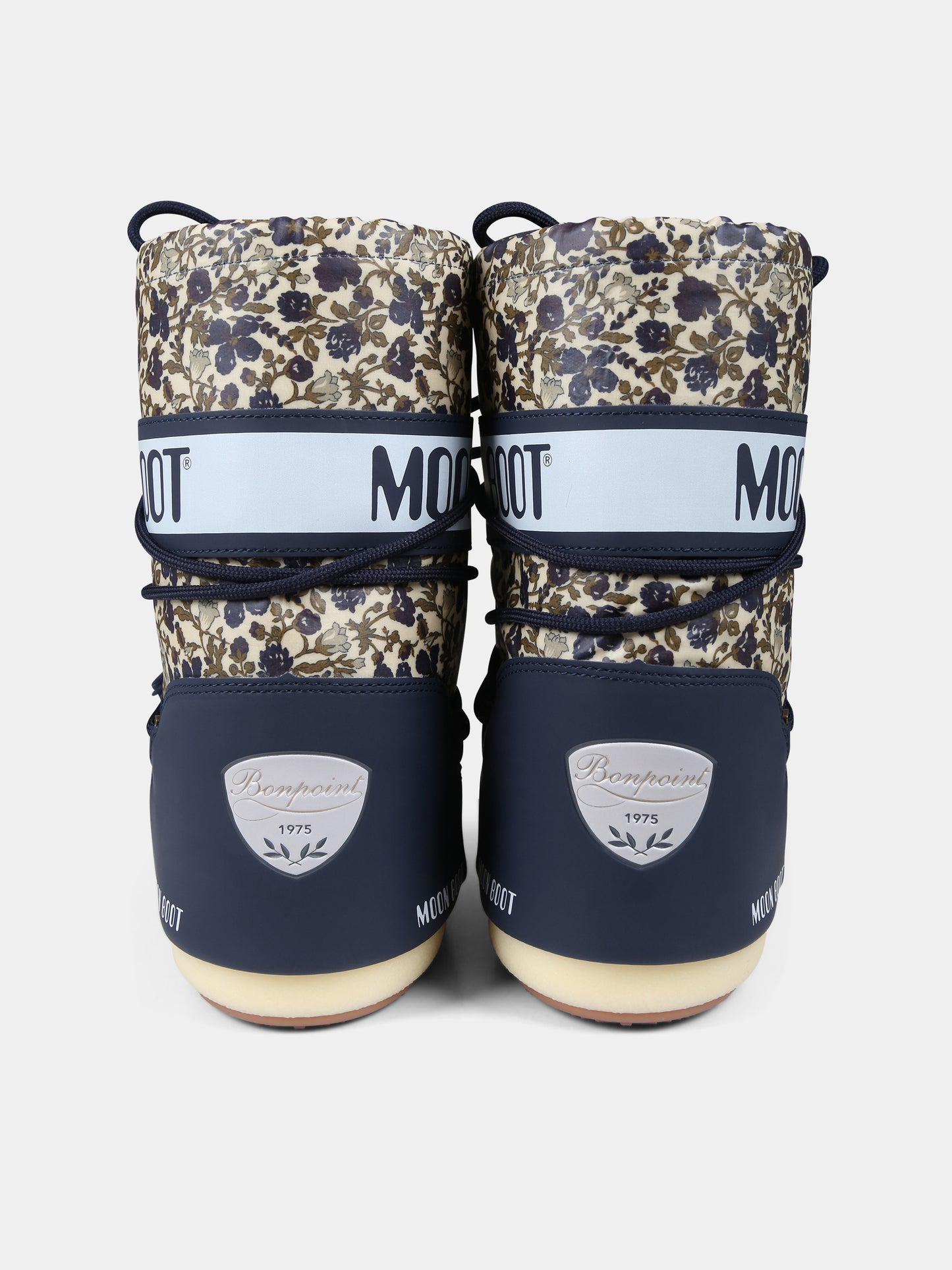 Stivali da neve beige per bambina con stampa floreale,Bonpoint,W03GBOW00001 560