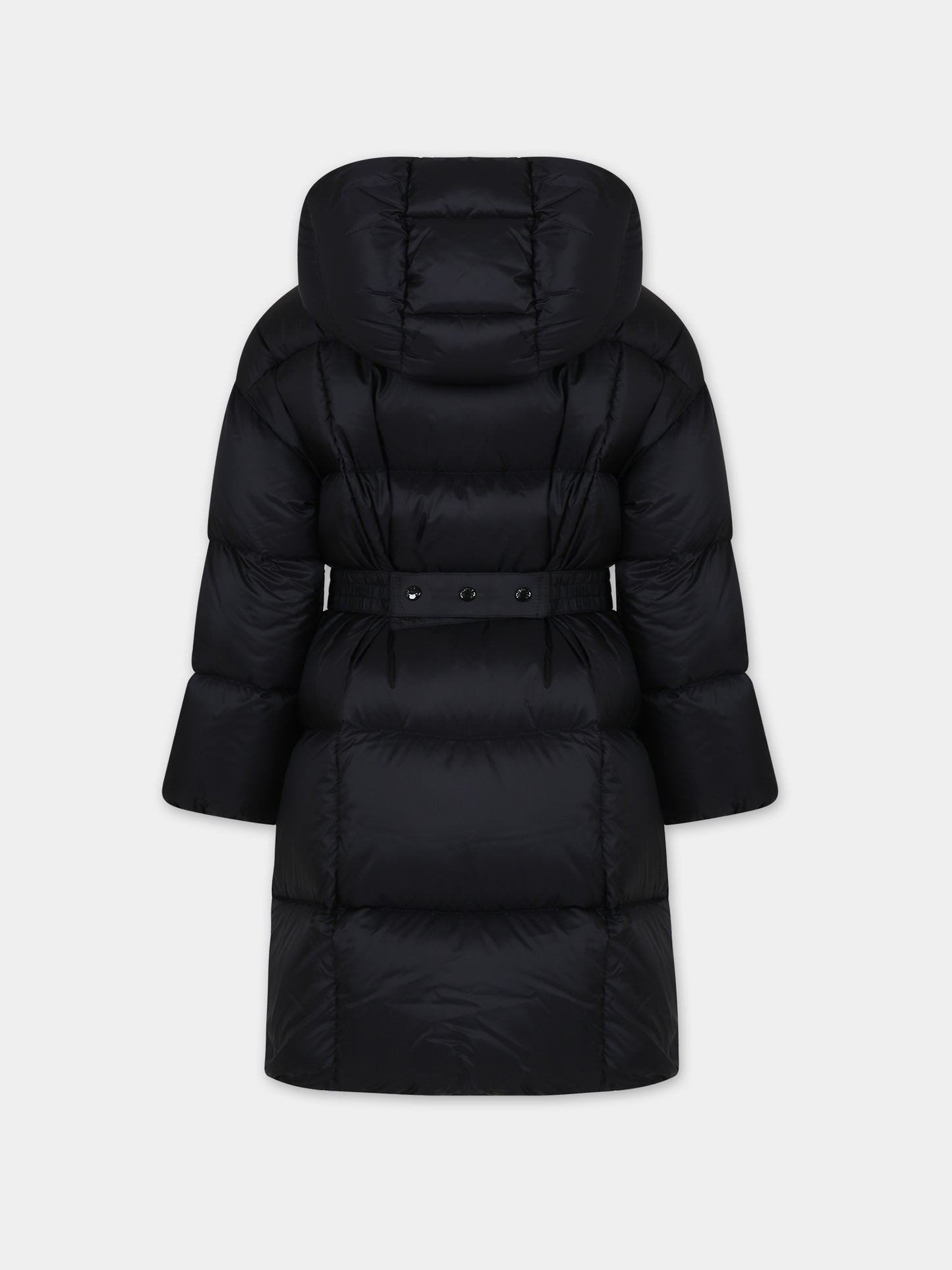 Piumino lungo Caille nero per bambina con logo,Moncler Kids,954 1C00020 595FE 999