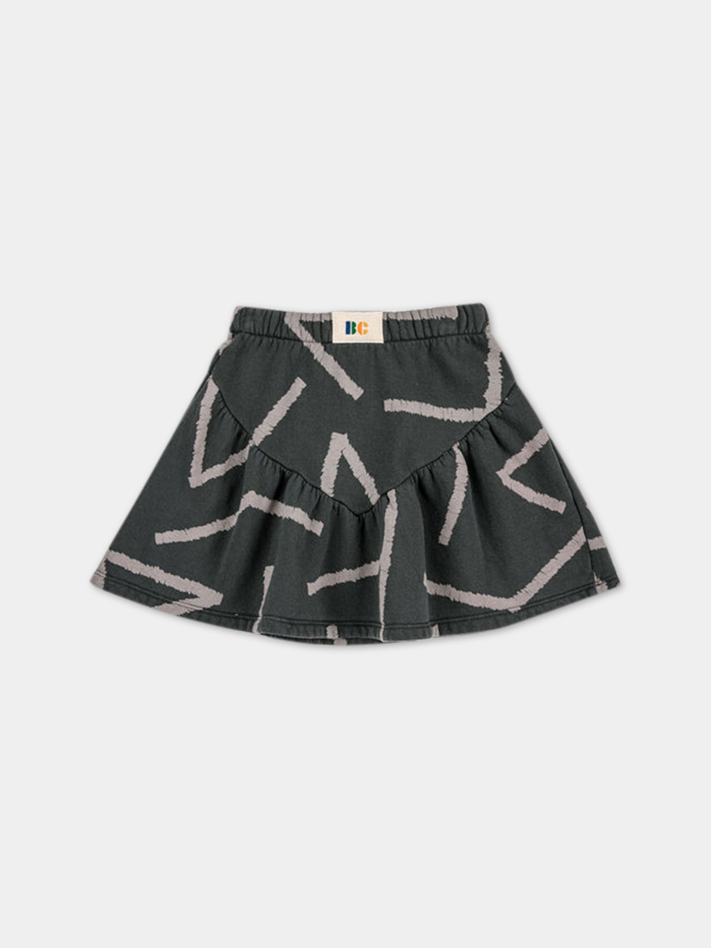 Gonna grigia per bambina con stampa all-over,Bobo Choses,223AC098