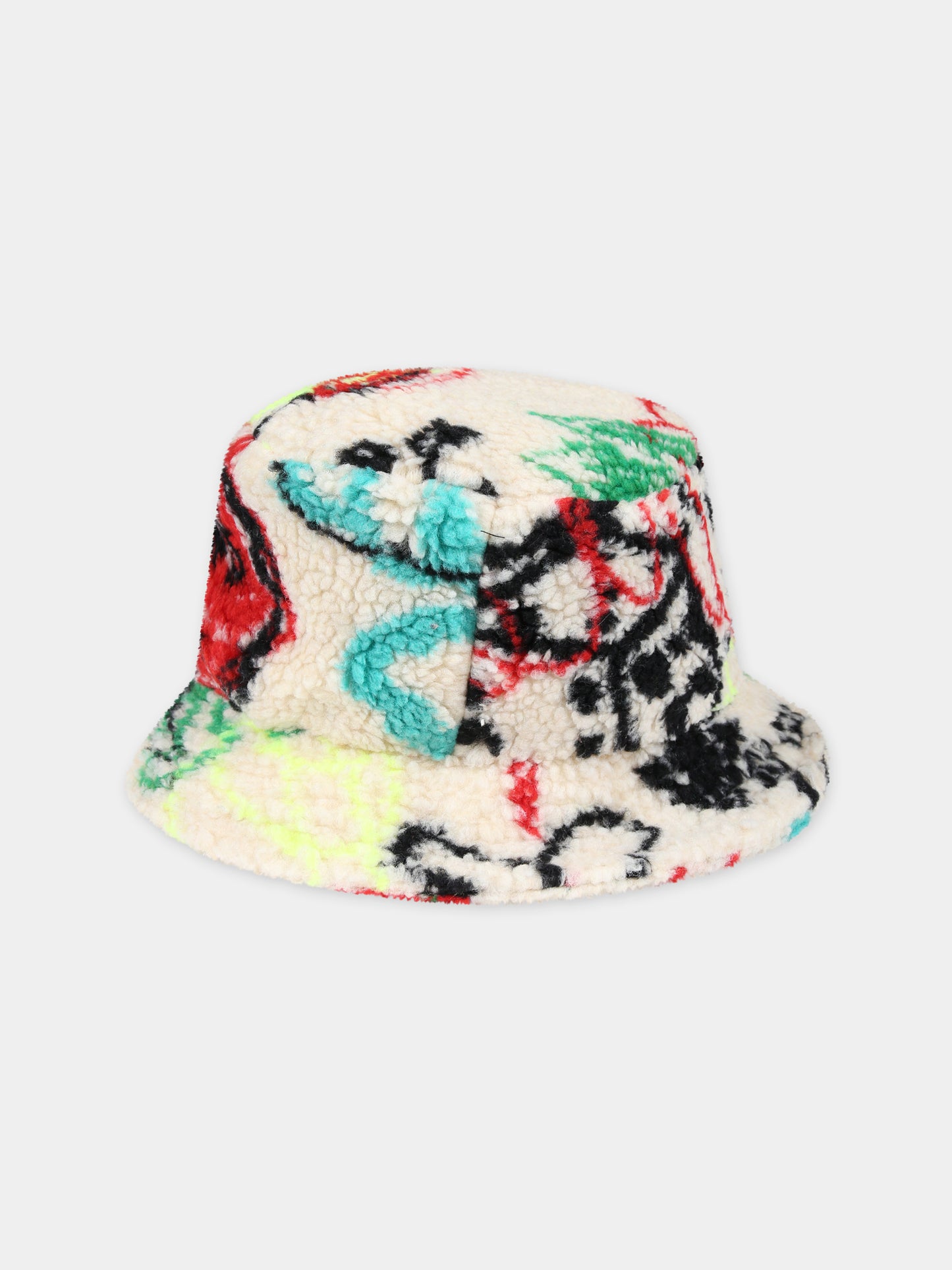 Cloche beige per bambini con logo e stampa,Eirene,F3BKJUCT083 BW009