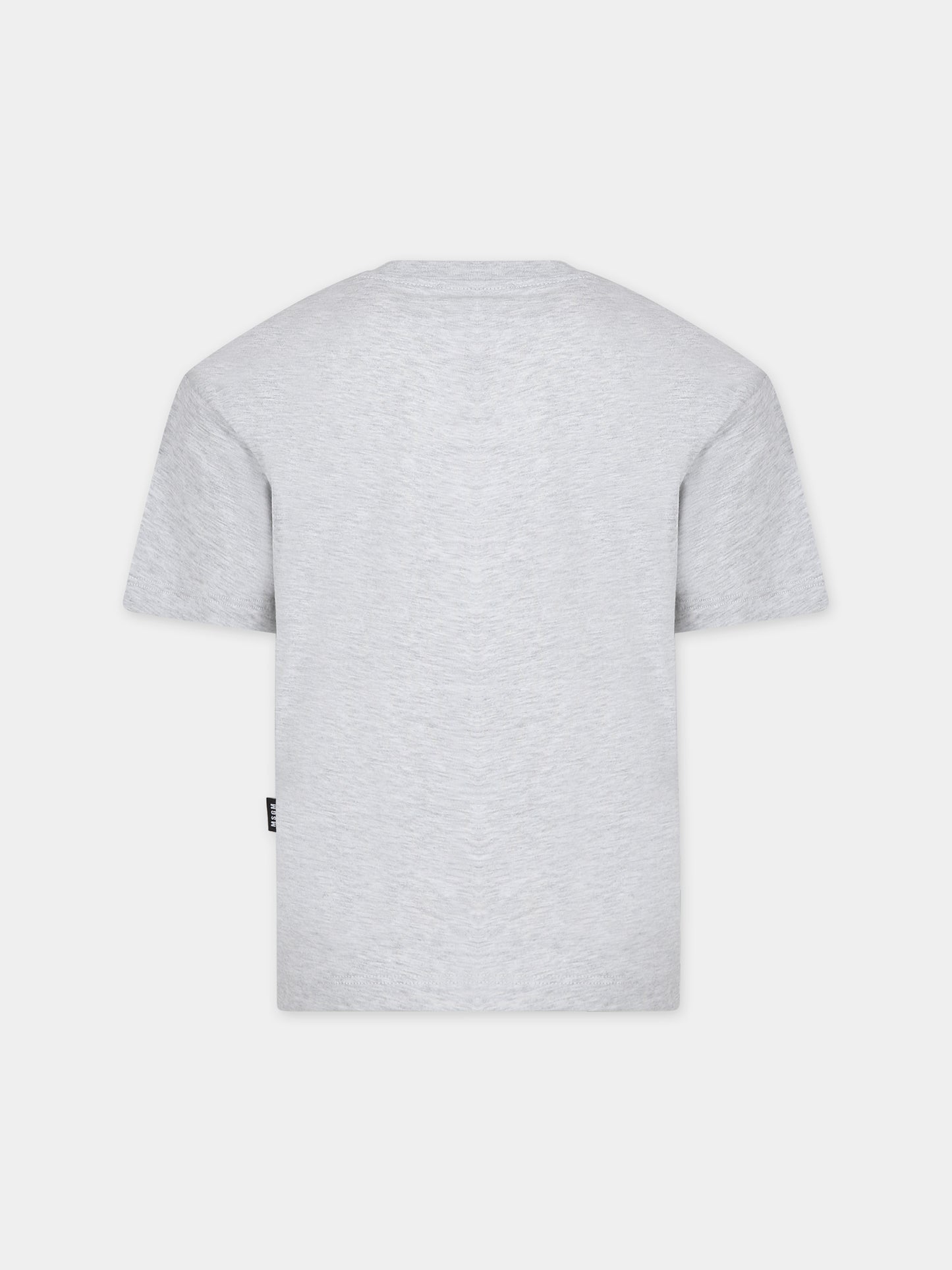 T-shirt grigia per bambini con logo,Msgm Kids,F3MSJUTH205 107